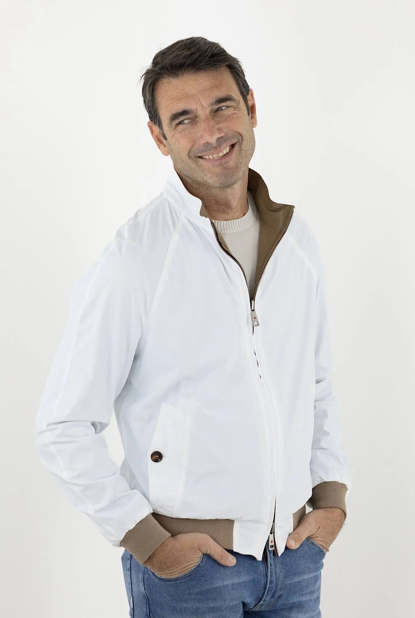 KIRED Giubbino Reversibile Bianco/Marrone - Guarino Store