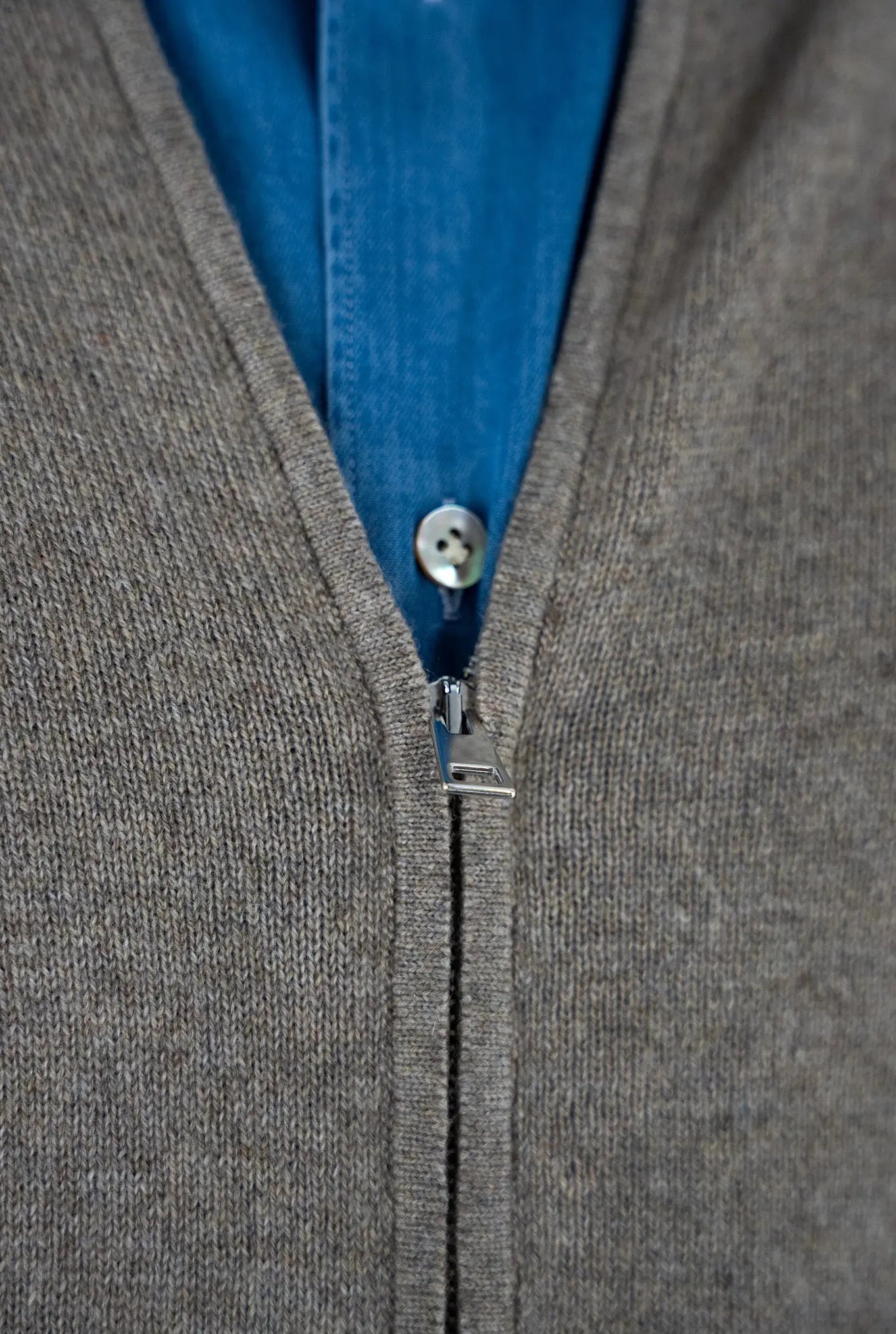 Maglia Bomber Full Zip Cashmere Beige - Guarino Store