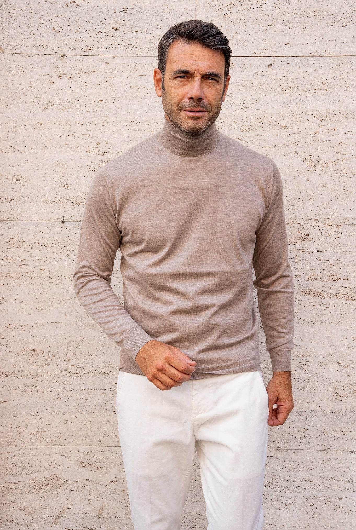 Dolcevita Cashmere e Seta Pettinato Beige - Guarino Store