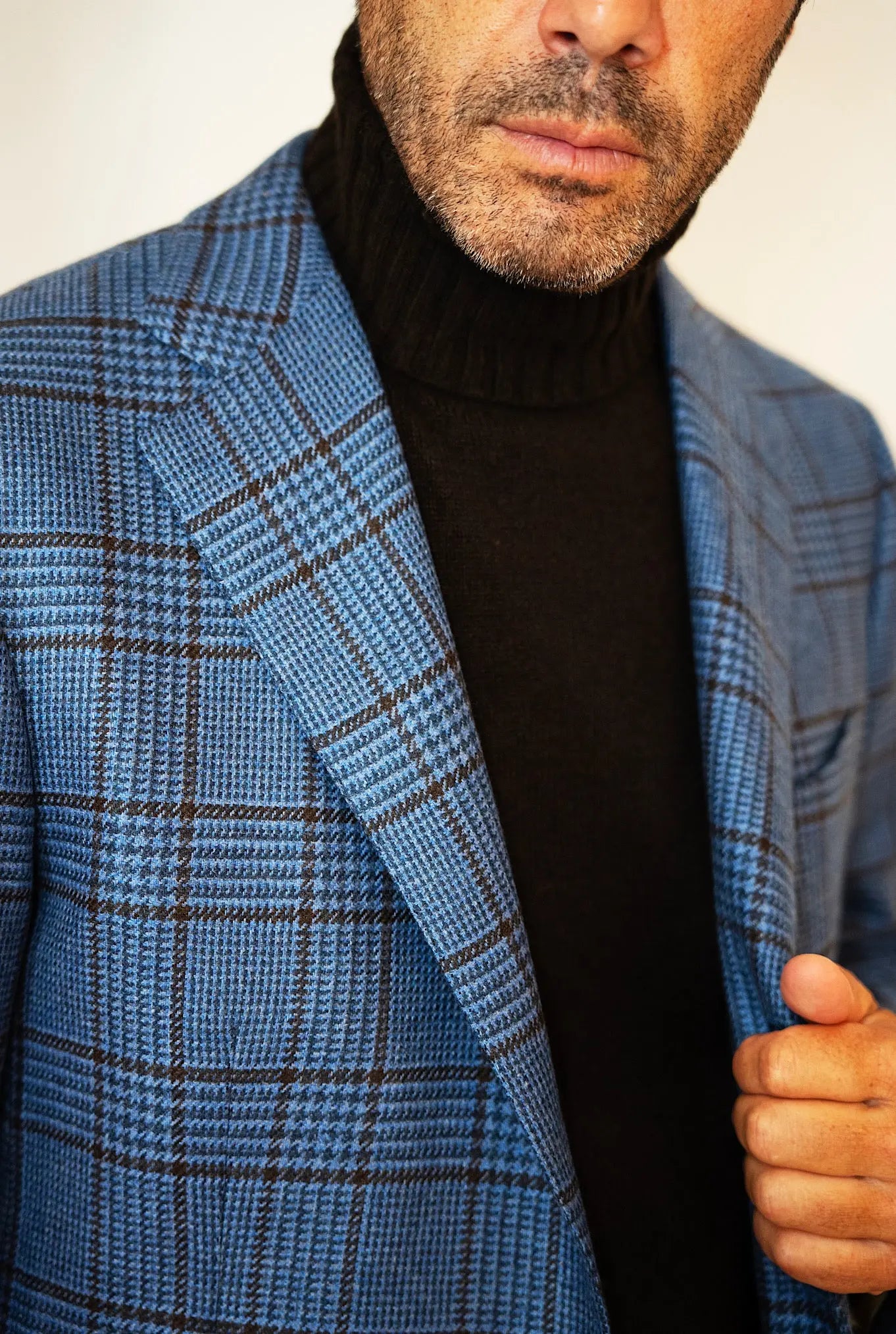 Giacca Cashmere Galles Azzurra Marrone - Guarino Store