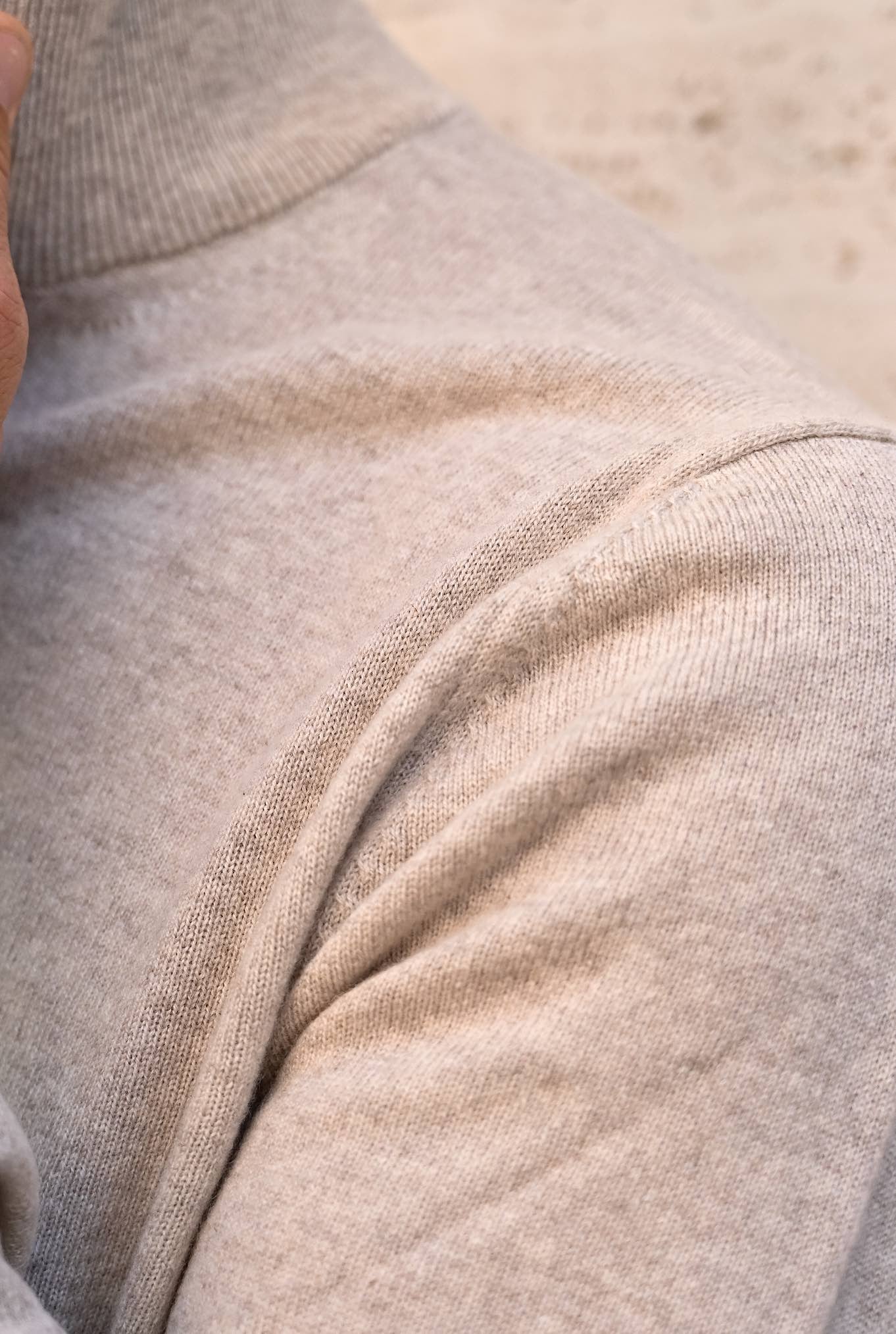 Pullover Cashmere Mezza Zip Beige - Guarino Store