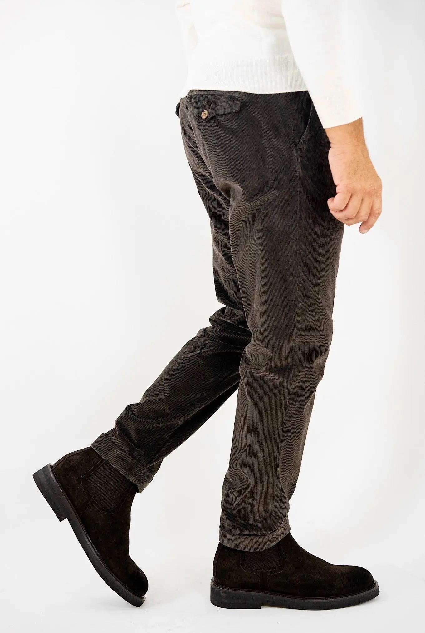 Pantaloni Velluto Lavato Testa di Moro - Guarino Store
