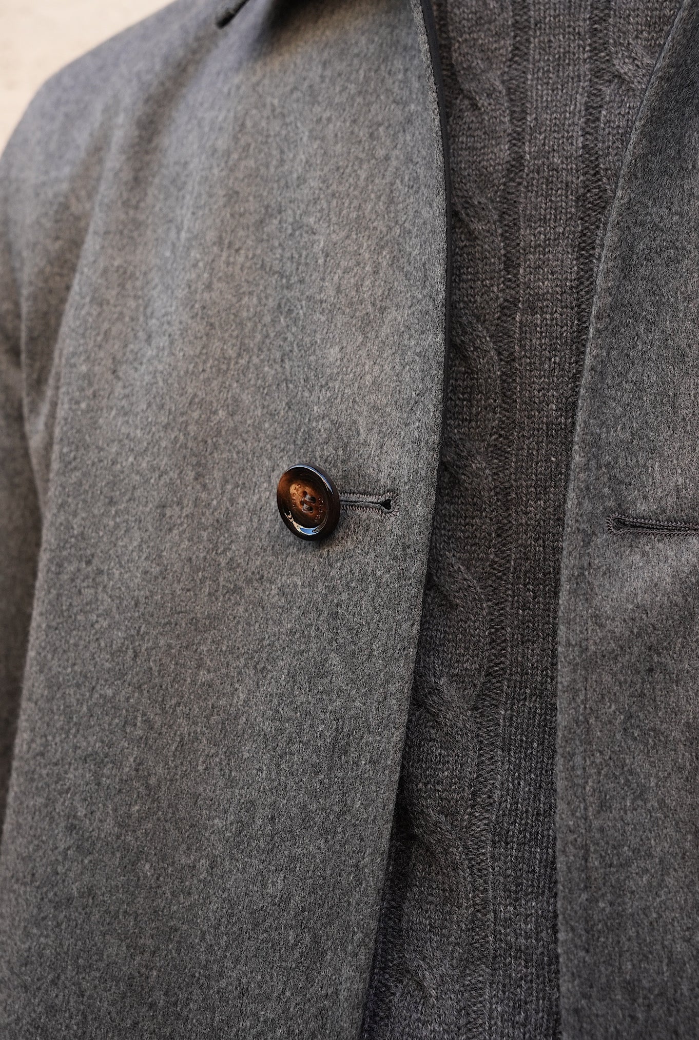 Cappotto Reversibile Cashmere e Nylon Nero e Grigio - Guarino Store