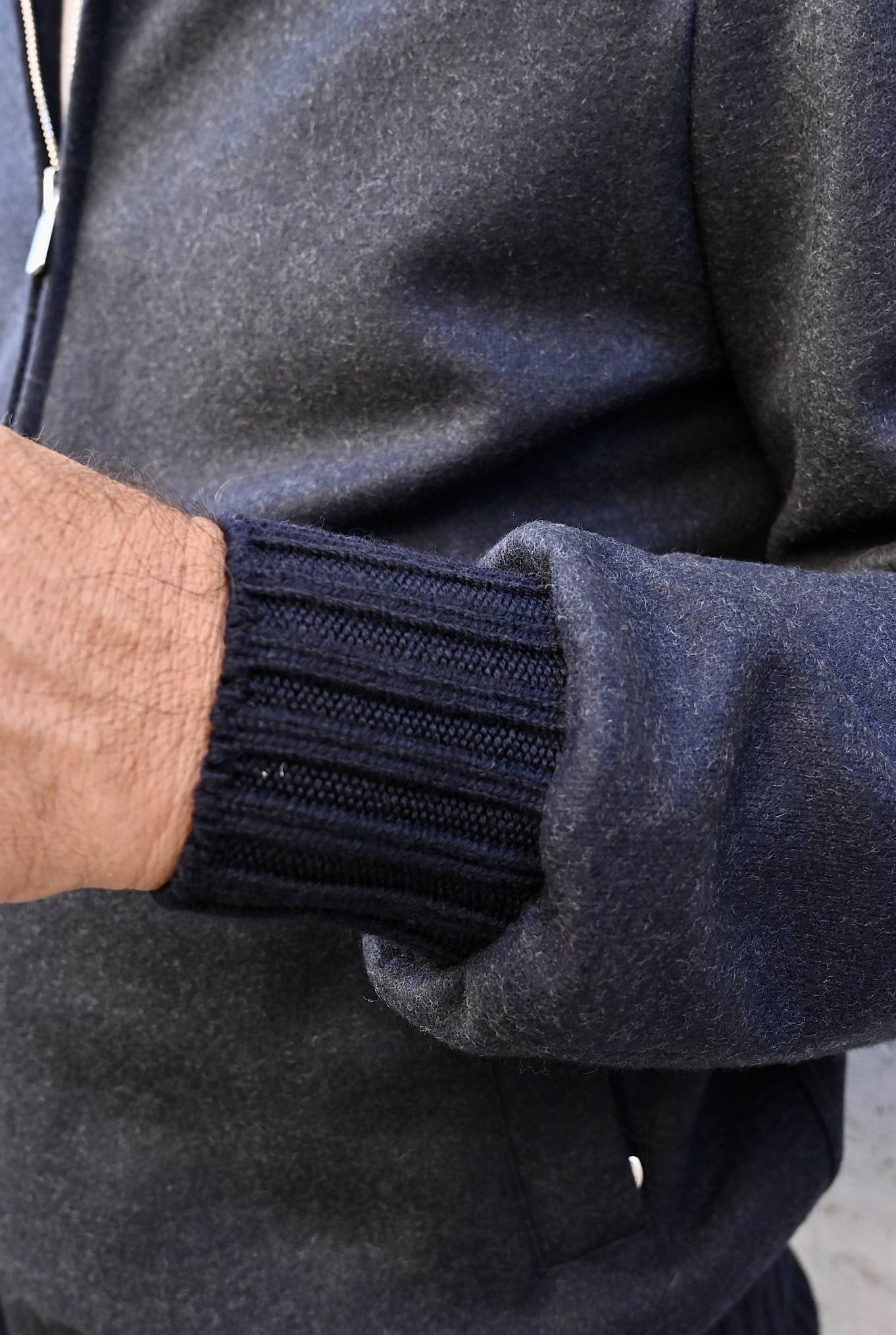 Giubbino in Jersey Cashmere Blu - Guarino Store