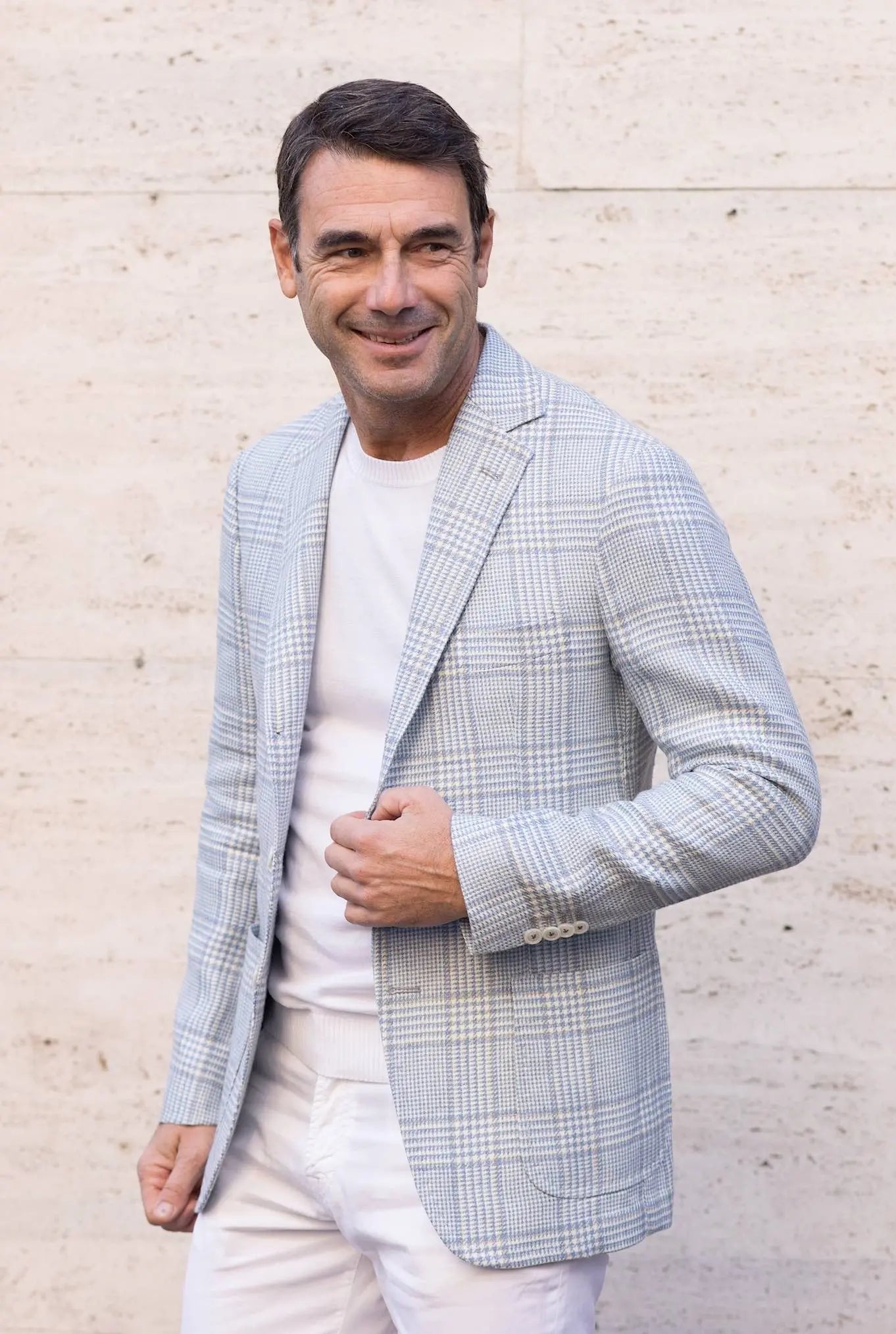 SARTORIO Giacca Galles Cashmere Lana Celeste - Guarino Store