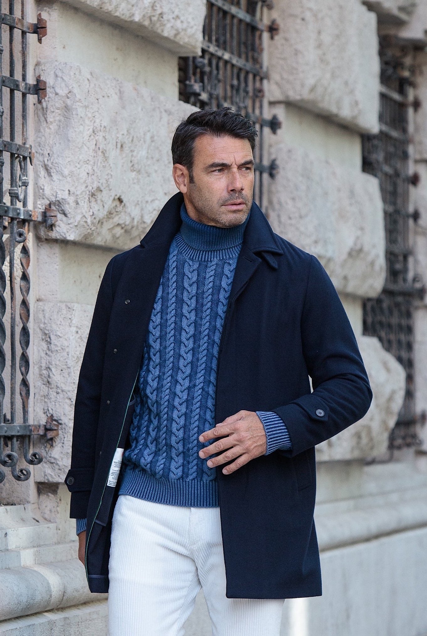 Caban in Lana Super 180's Blu - Guarino Store