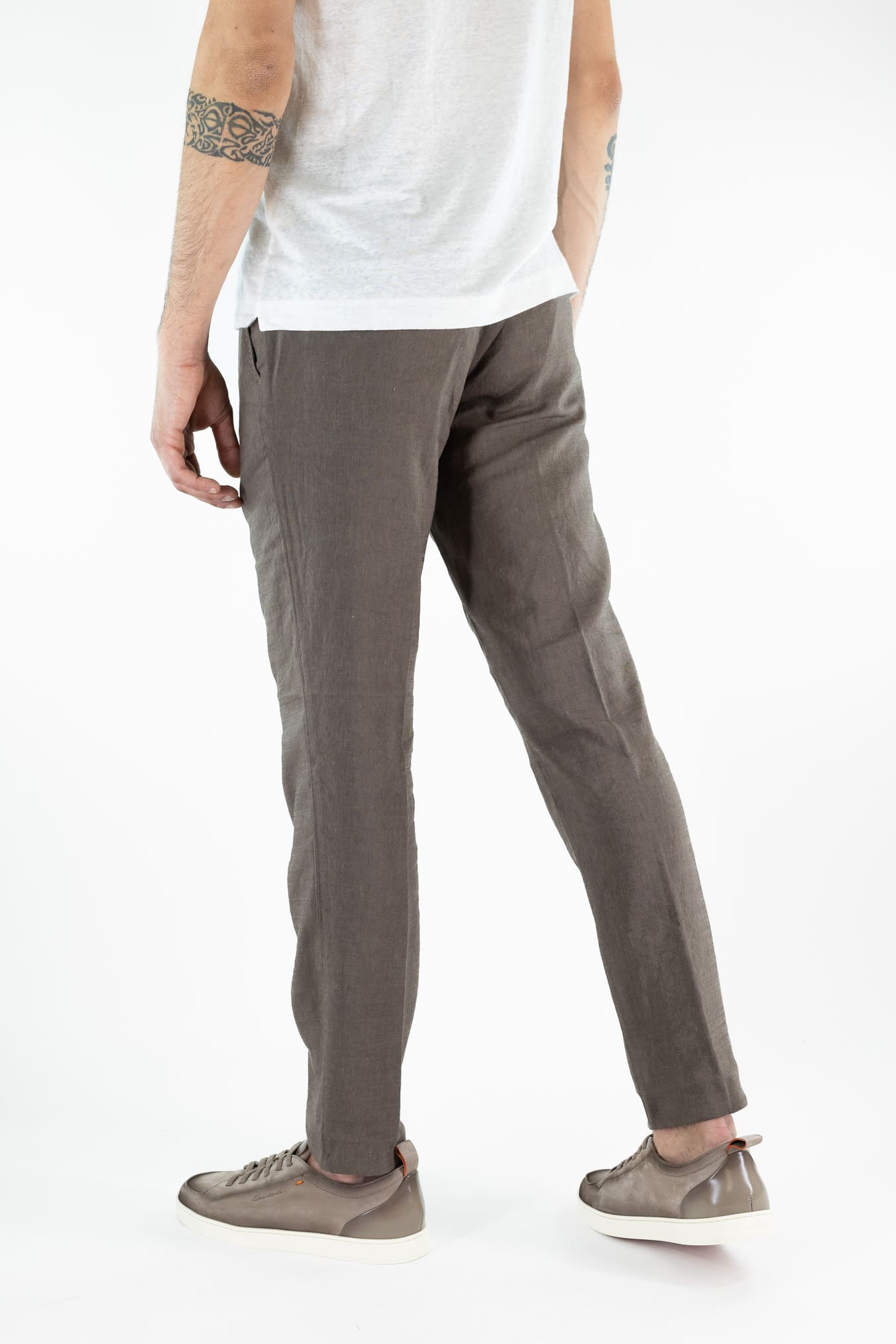 Pantaloni Vintage Lana Lino Pinces Beige MYTHS