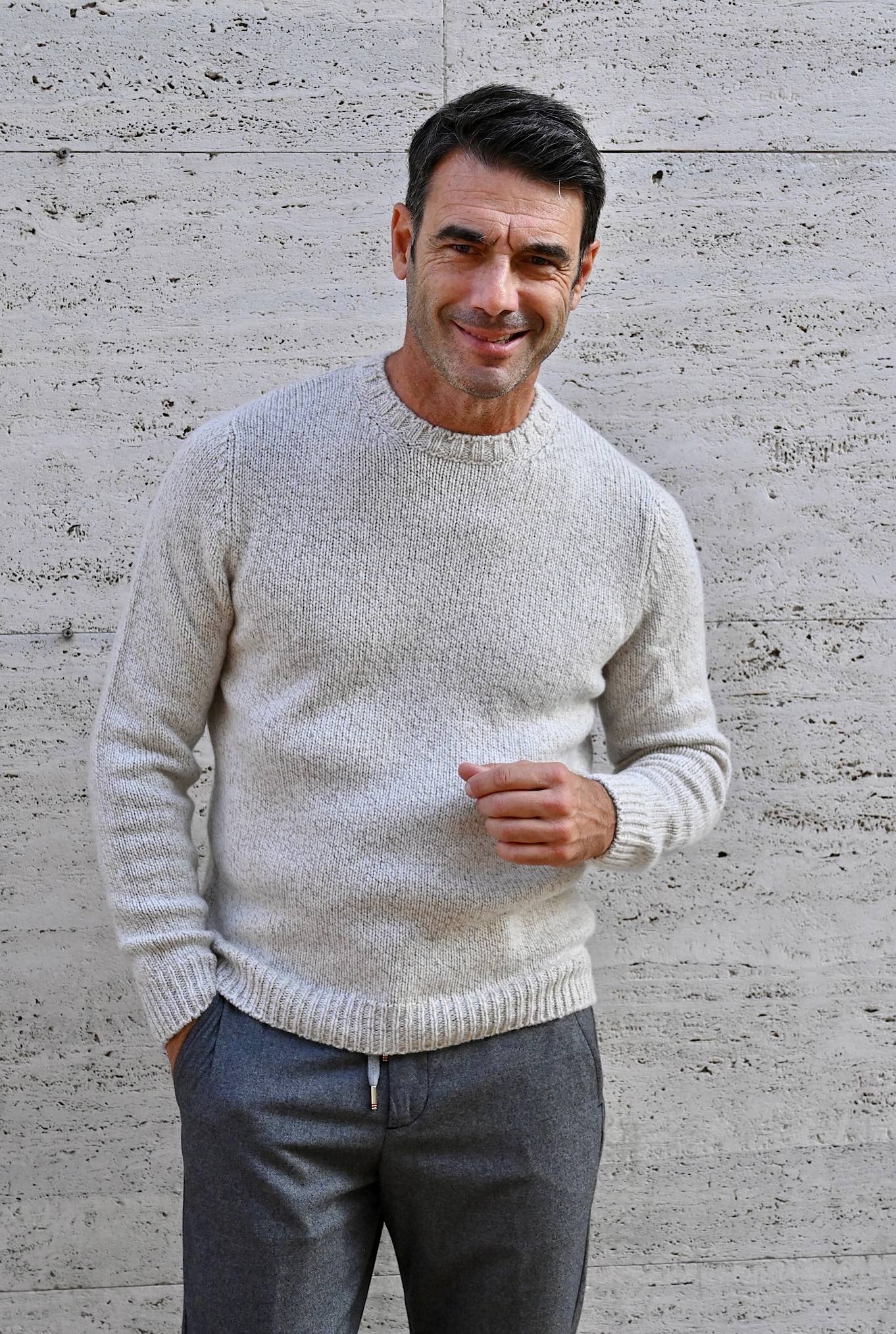 Girocollo Argentina Cashmere Malfilé Beige Chiaro - Guarino Store