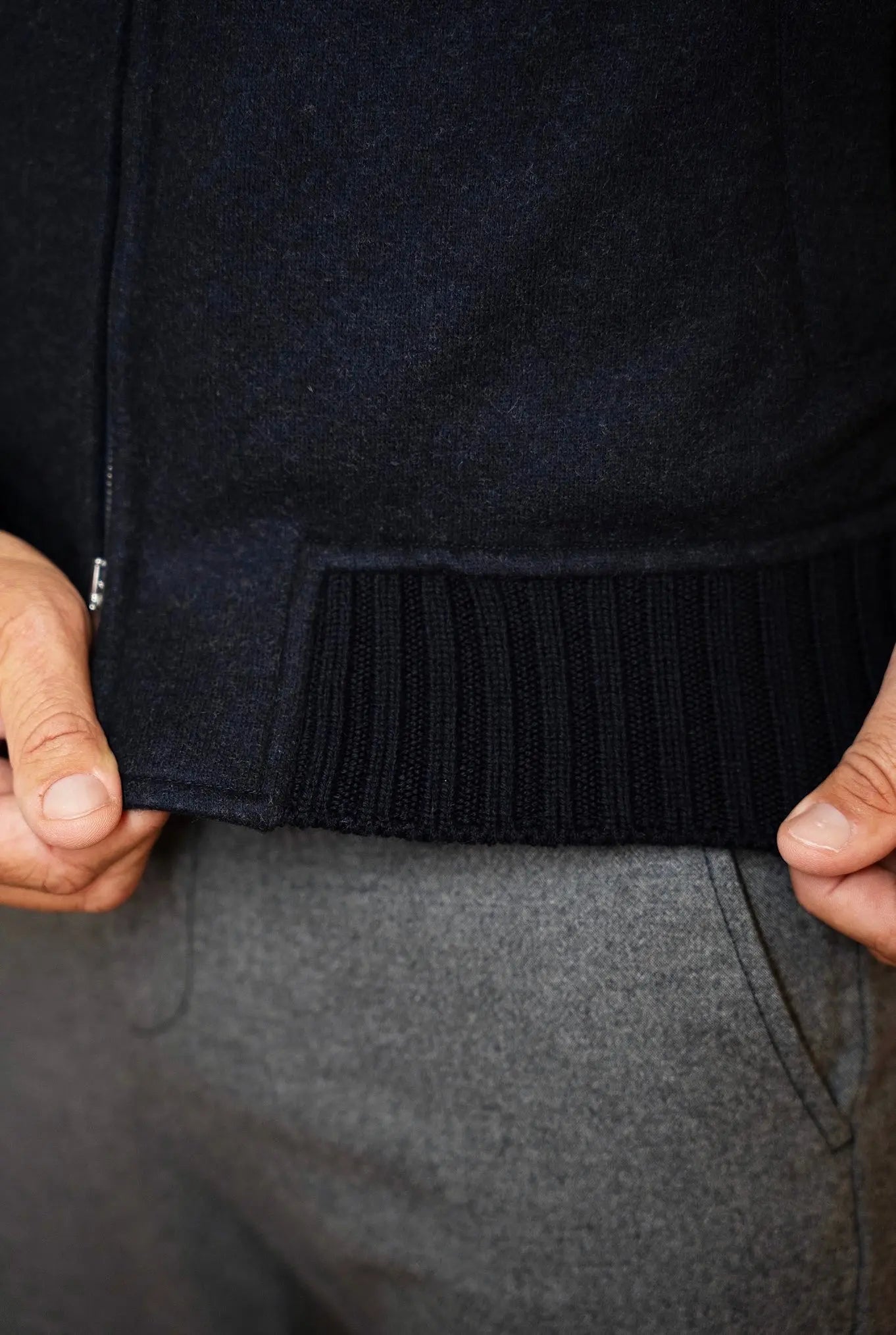Giubbino in Cashmere con Cappuccio Staccabile Blu - Guarino Store