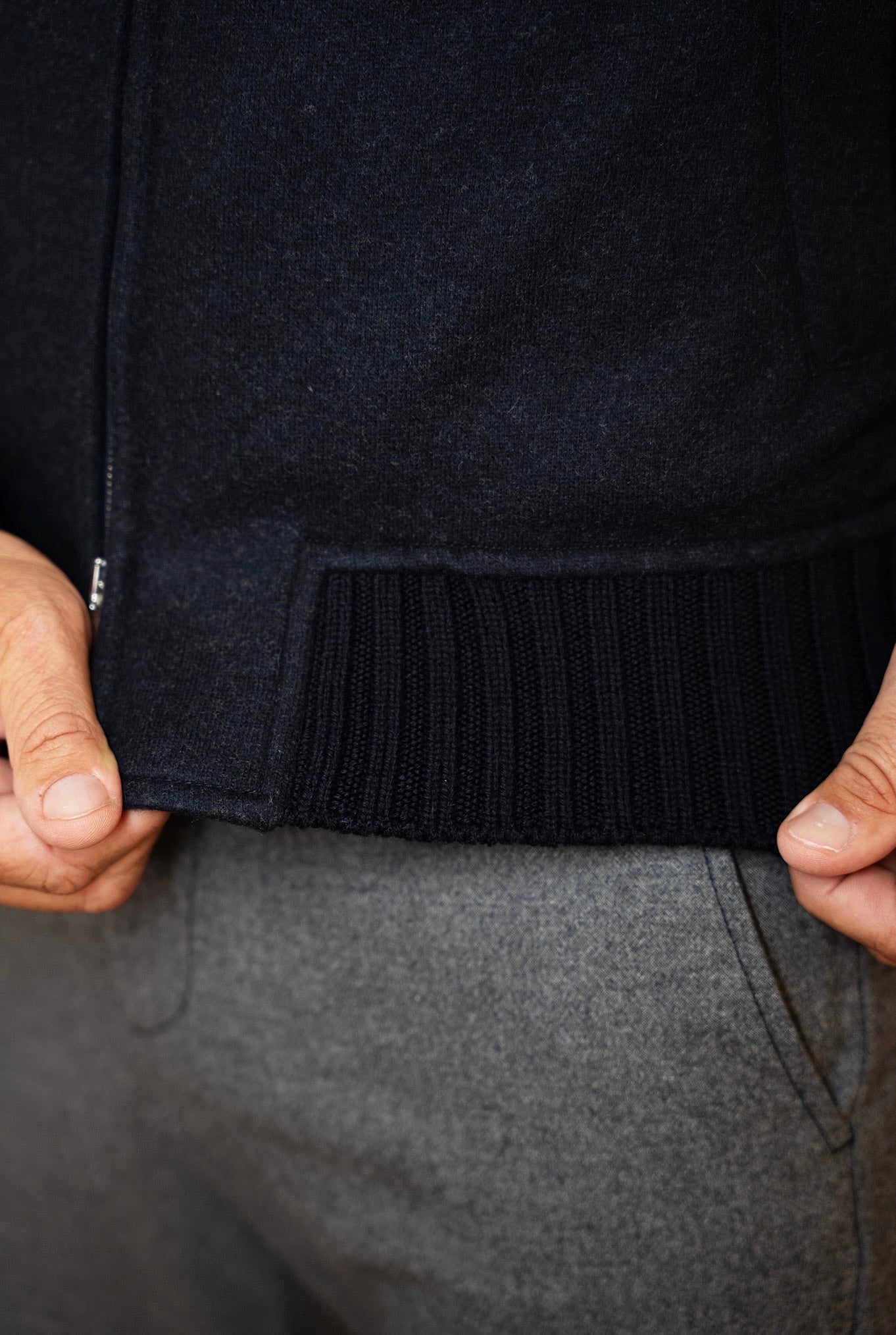 Giubbino in Cashmere con Cappuccio Staccabile Blu - Guarino Store