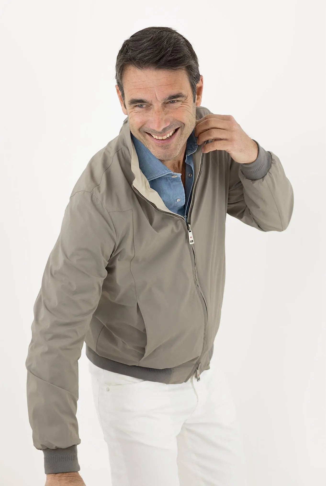 KIRED Giubbino Reversibile Tortora e Beige - Guarino Store