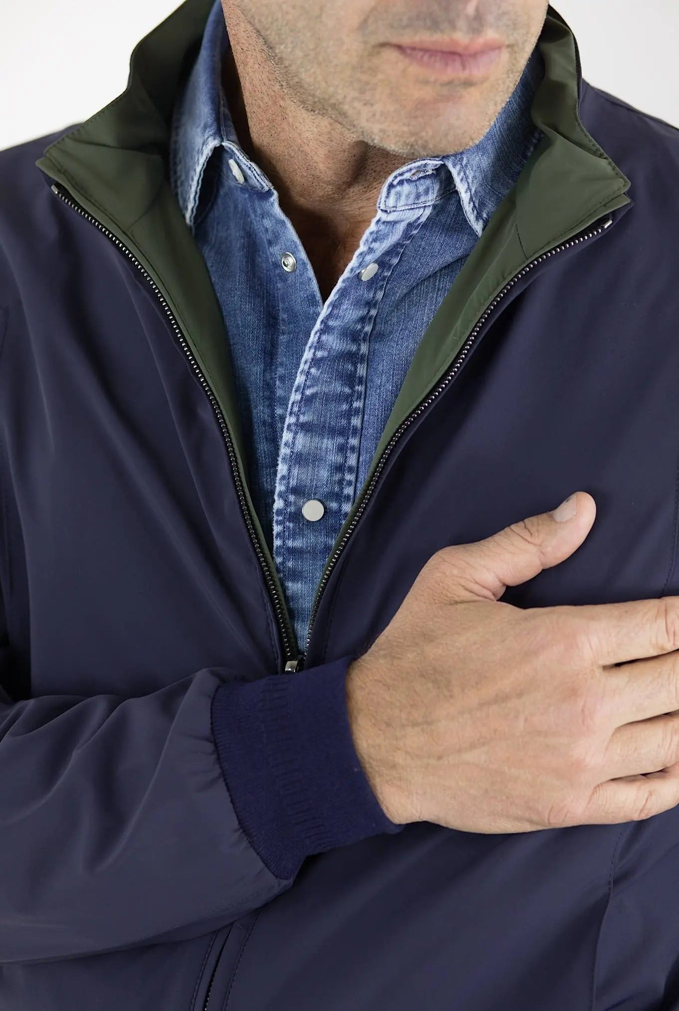 KIRED Giubbino Reversibile Blu/Verde Militare - Guarino Store