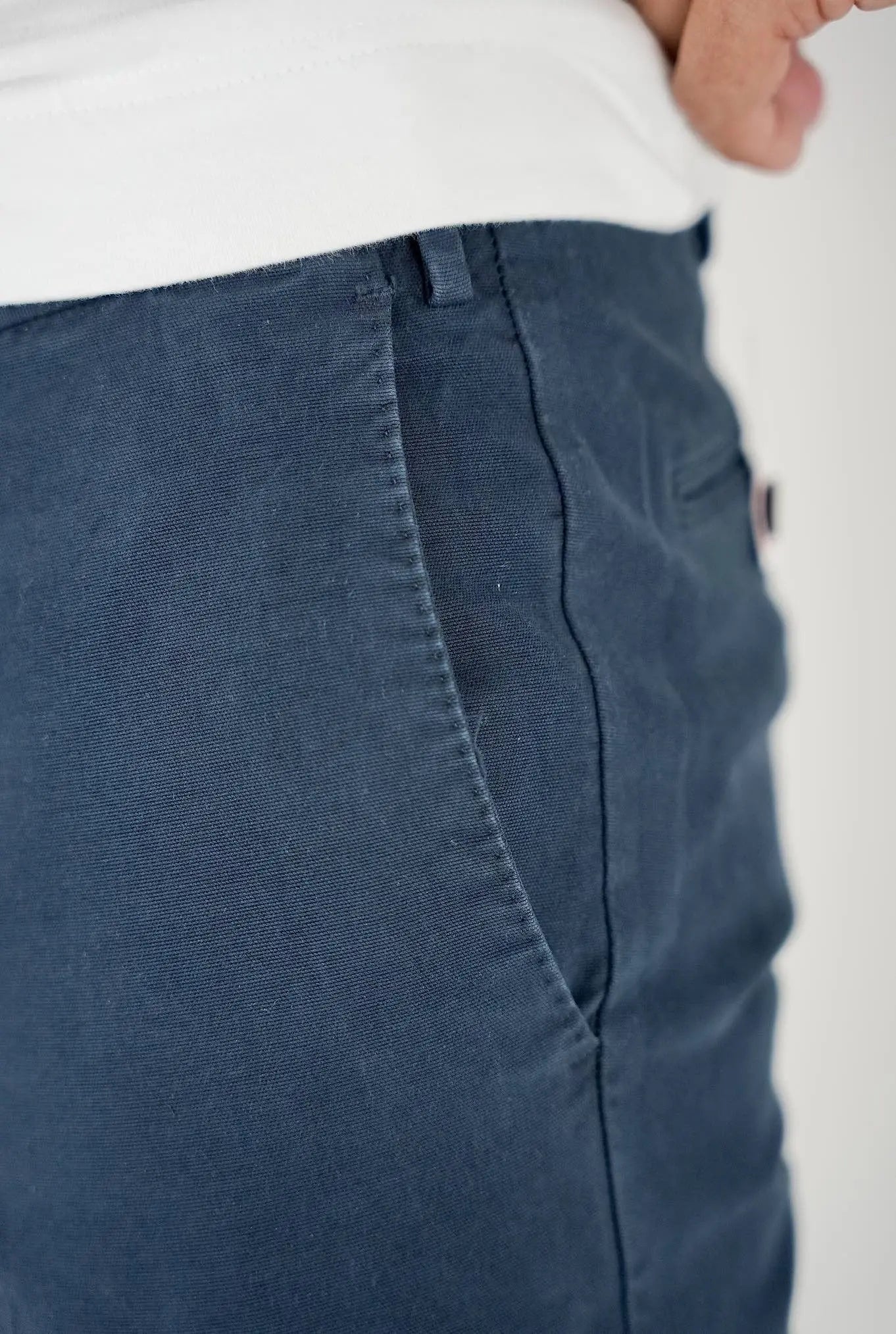 Pantaloni Délavé Stretch Slim Cotone e Lyocell Blu - Guarino Store
