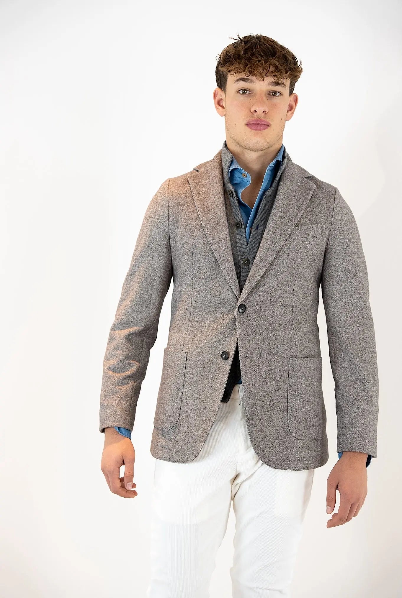 Giacca Felpa Cotone Tortora - Guarino Store