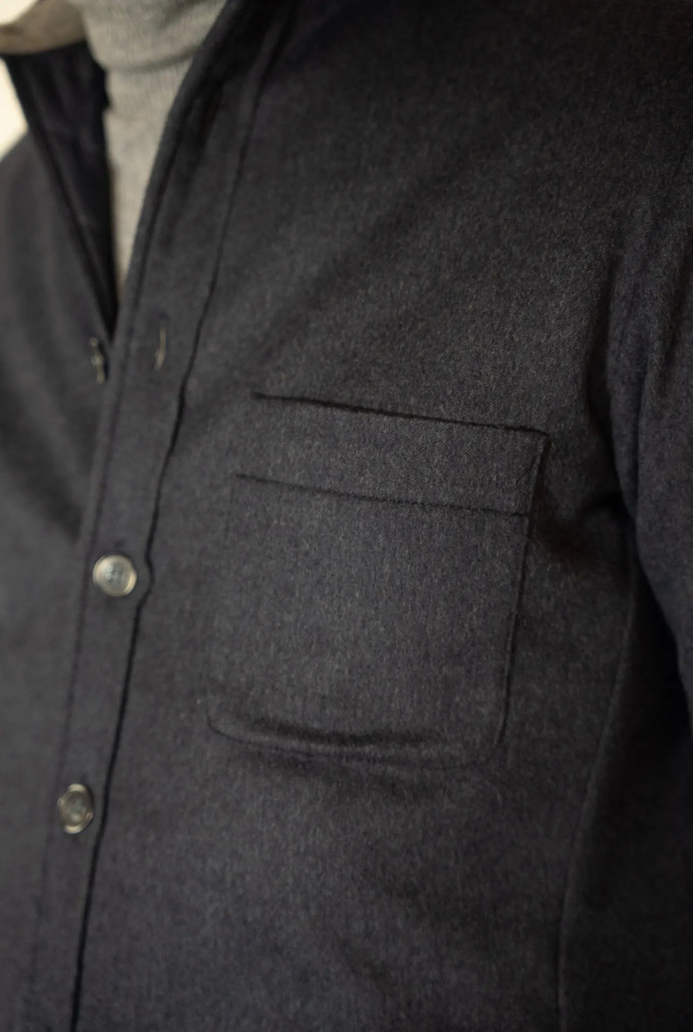 Overshirt Cashmere e Seta Blu Navy - Guarino Store