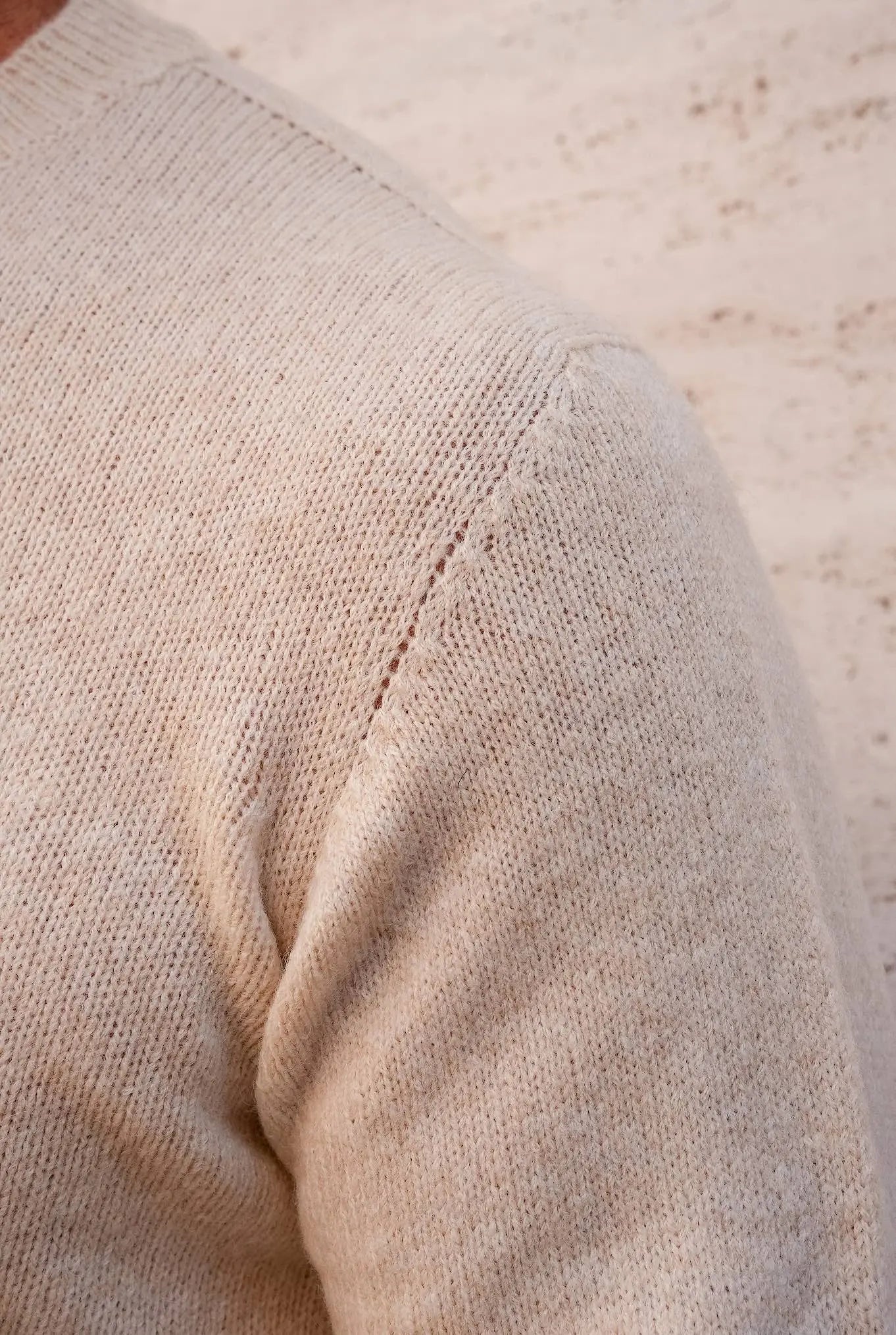 Maglia Girocollo Merinos e Baby Camel col. Naturale - Guarino Store