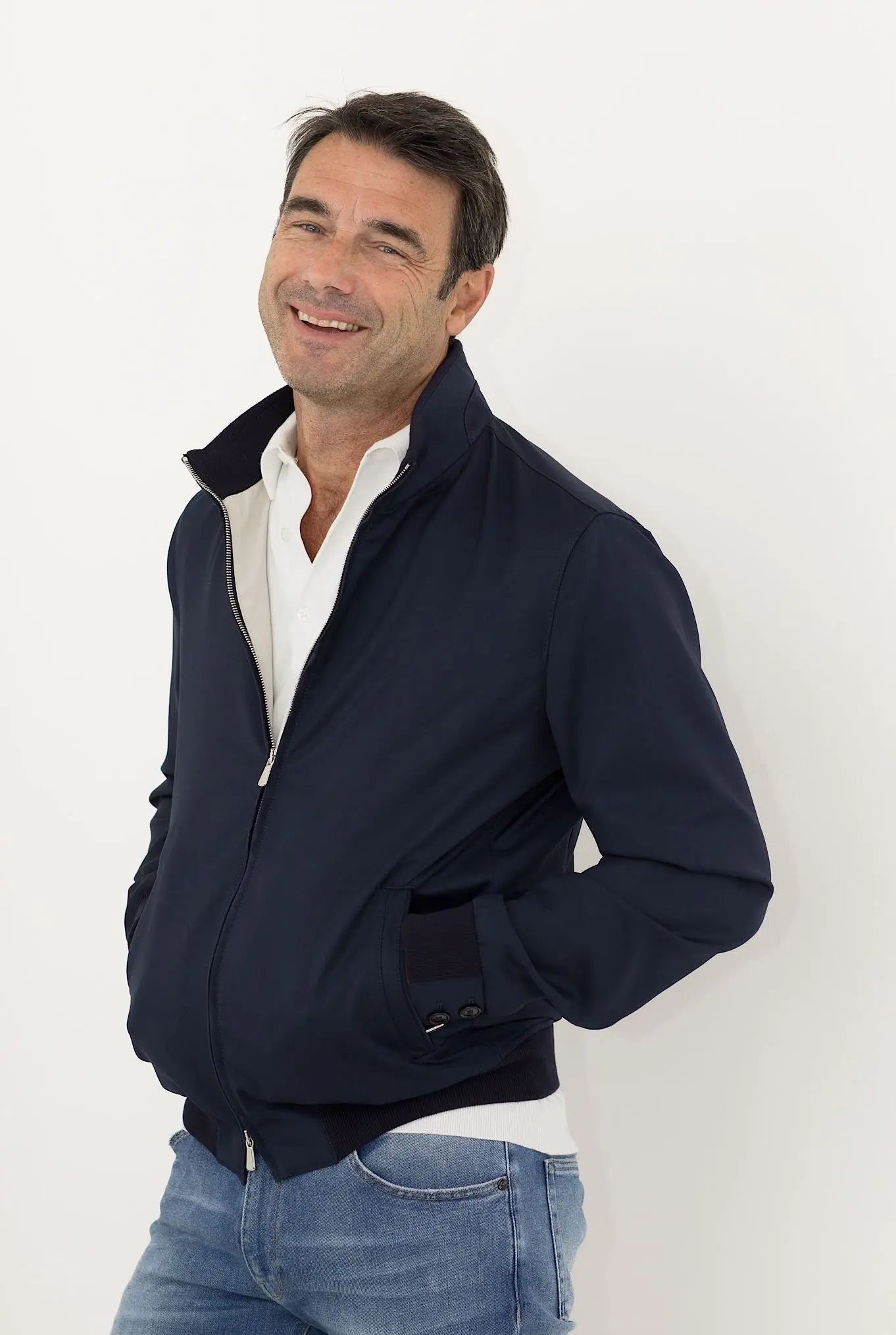 MANDELLI Giubbino in Lana tessuto Scabal Blu - Guarino Store