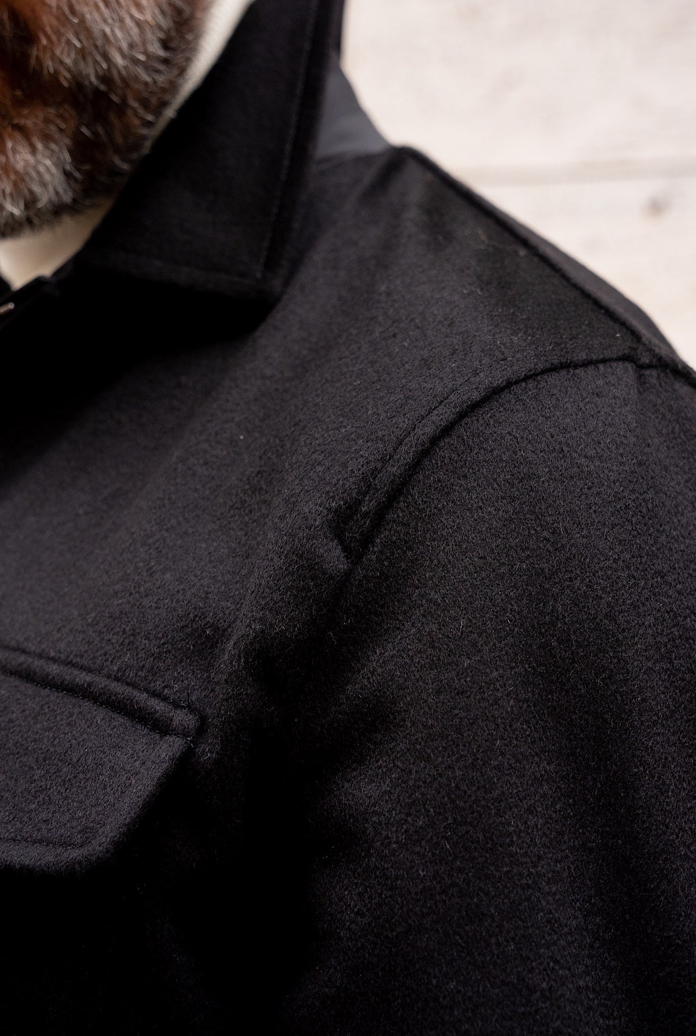 Giubbino Reversibile tessuto Loro Piana Nylon e Cashmere Nero - Guarino Store