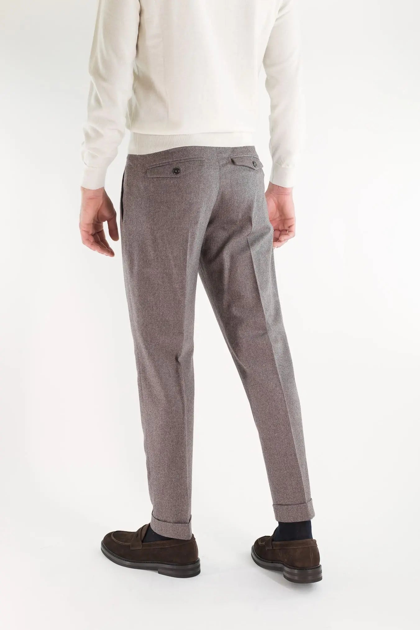 Pantaloni "Edge Rebel" Lana Cashmere Tortora PT