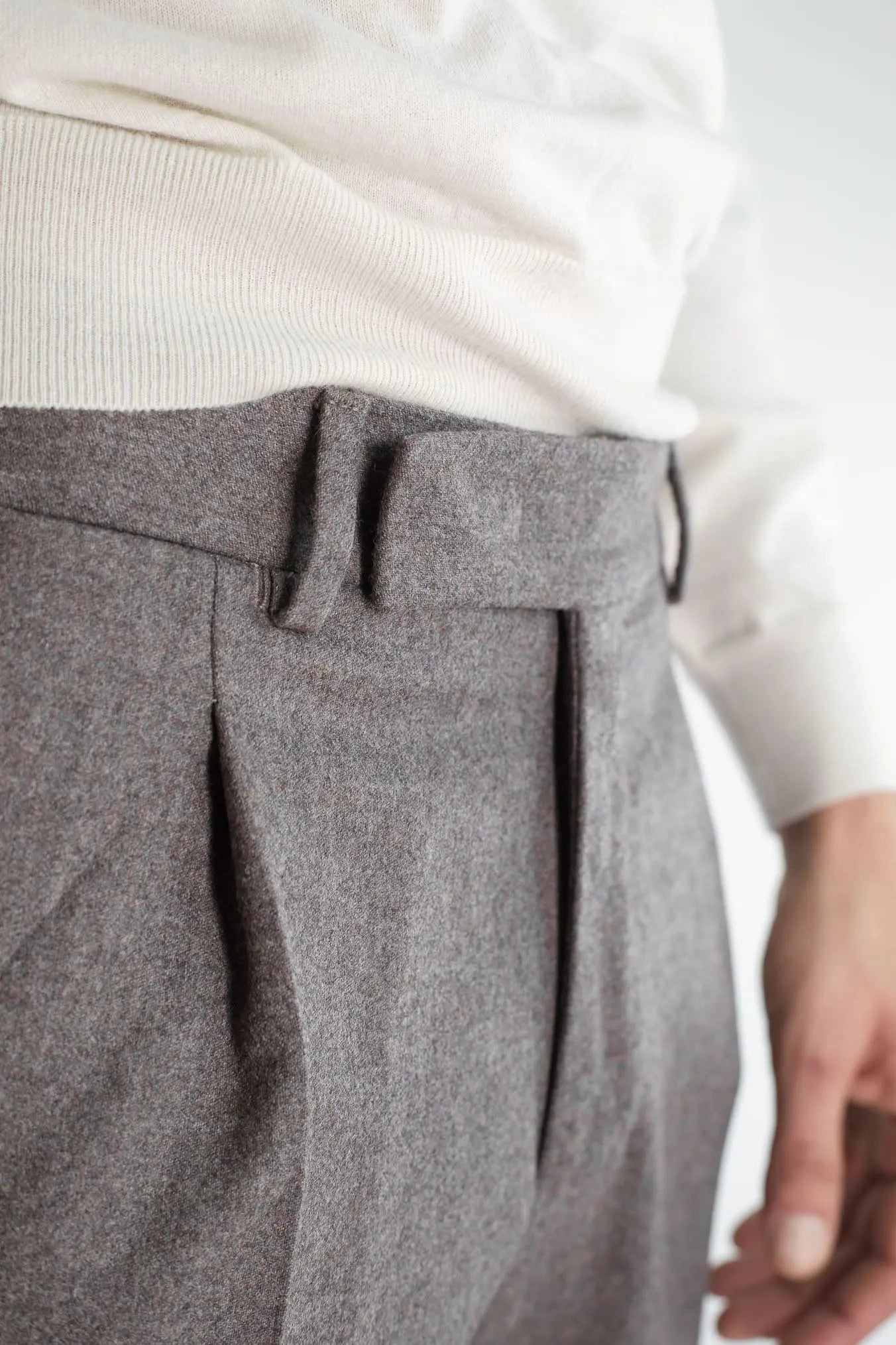 Pantaloni "Edge Rebel" Lana Cashmere Tortora PT