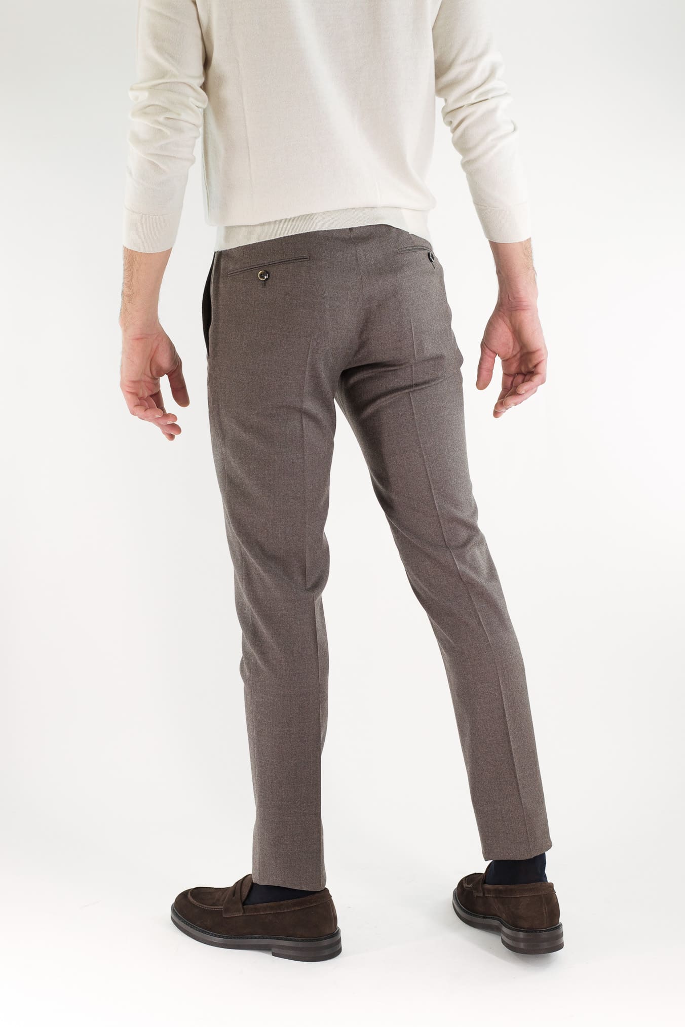 Pantaloni Flanella Lana Tortora