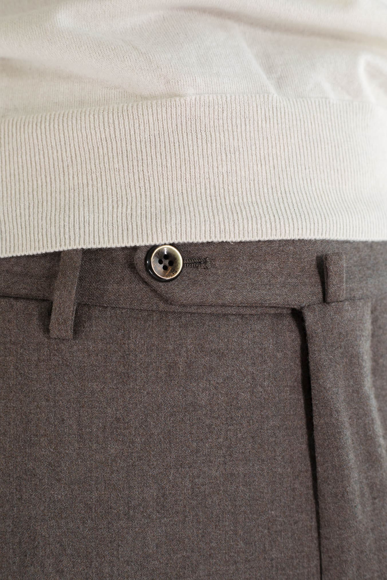 Pantaloni Flanella Lana Tortora