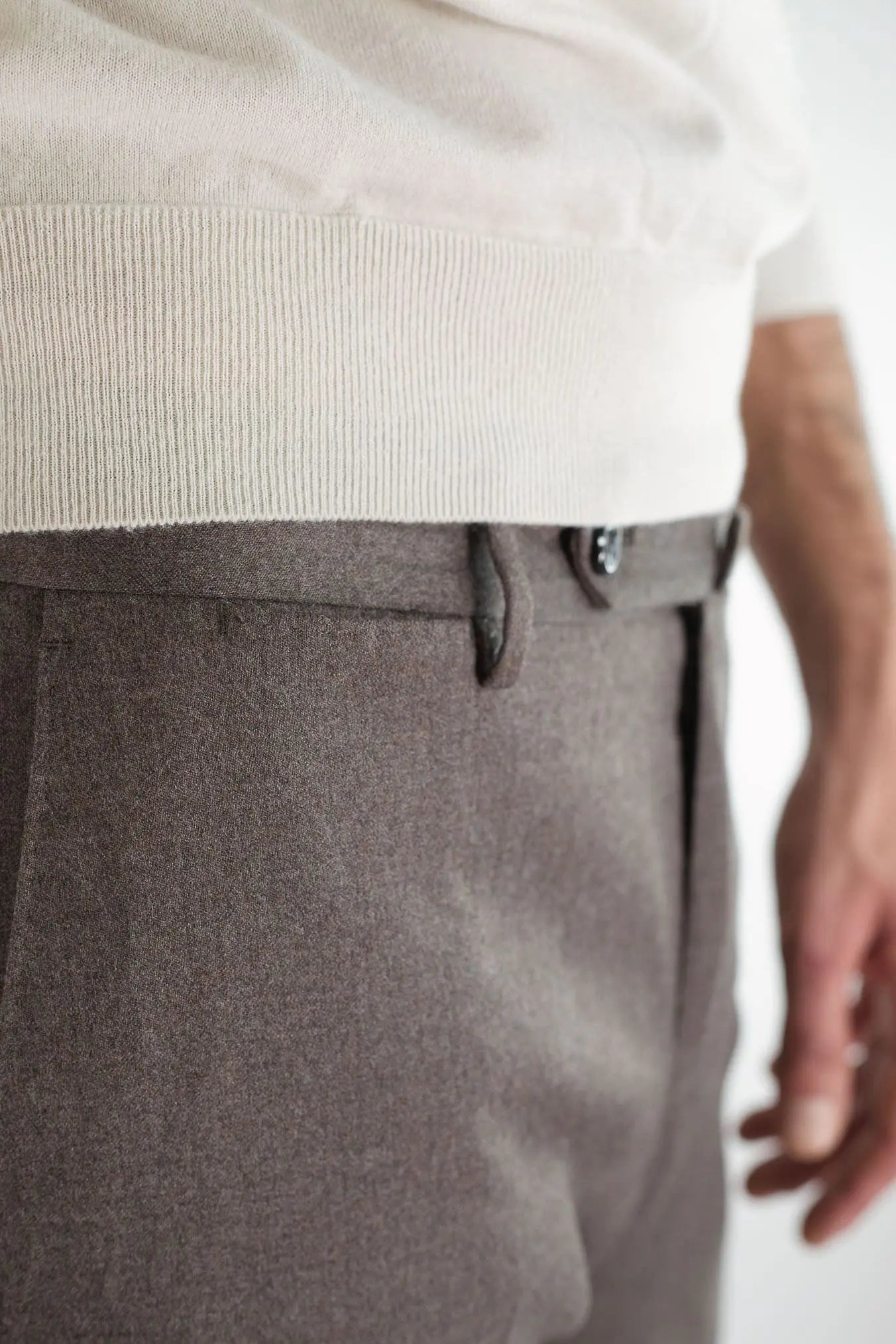 Pantaloni Flanella Lana Tortora PT