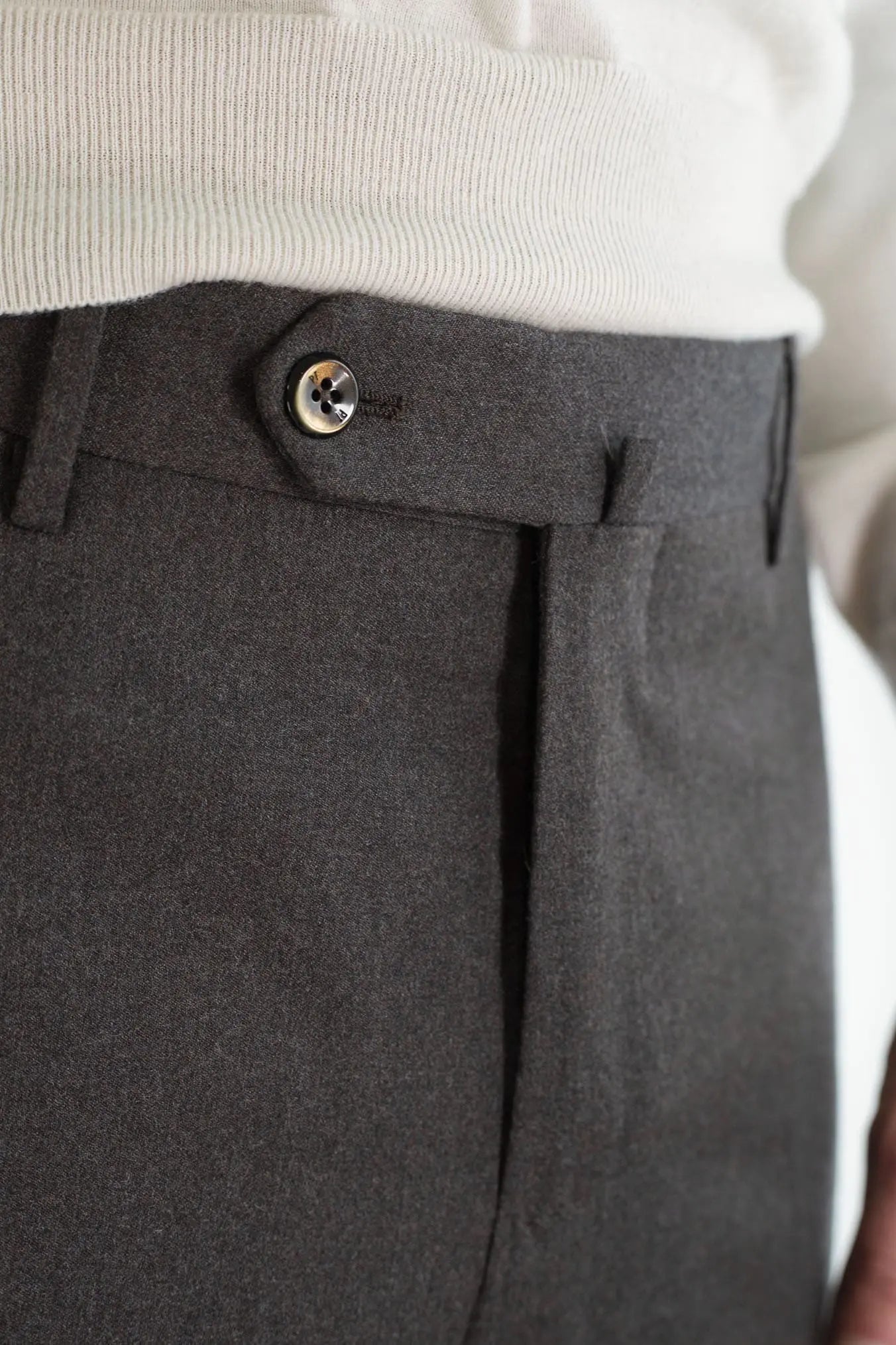 Pantaloni Flanella Lana Testa Moro PT