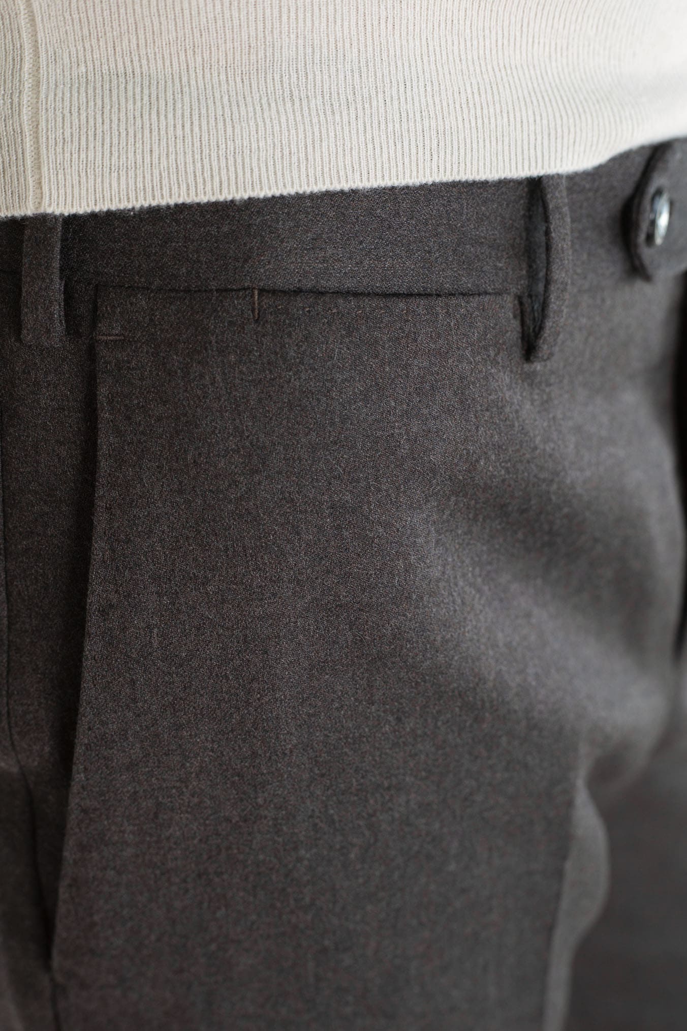 Pantaloni Flanella Lana Testa Moro