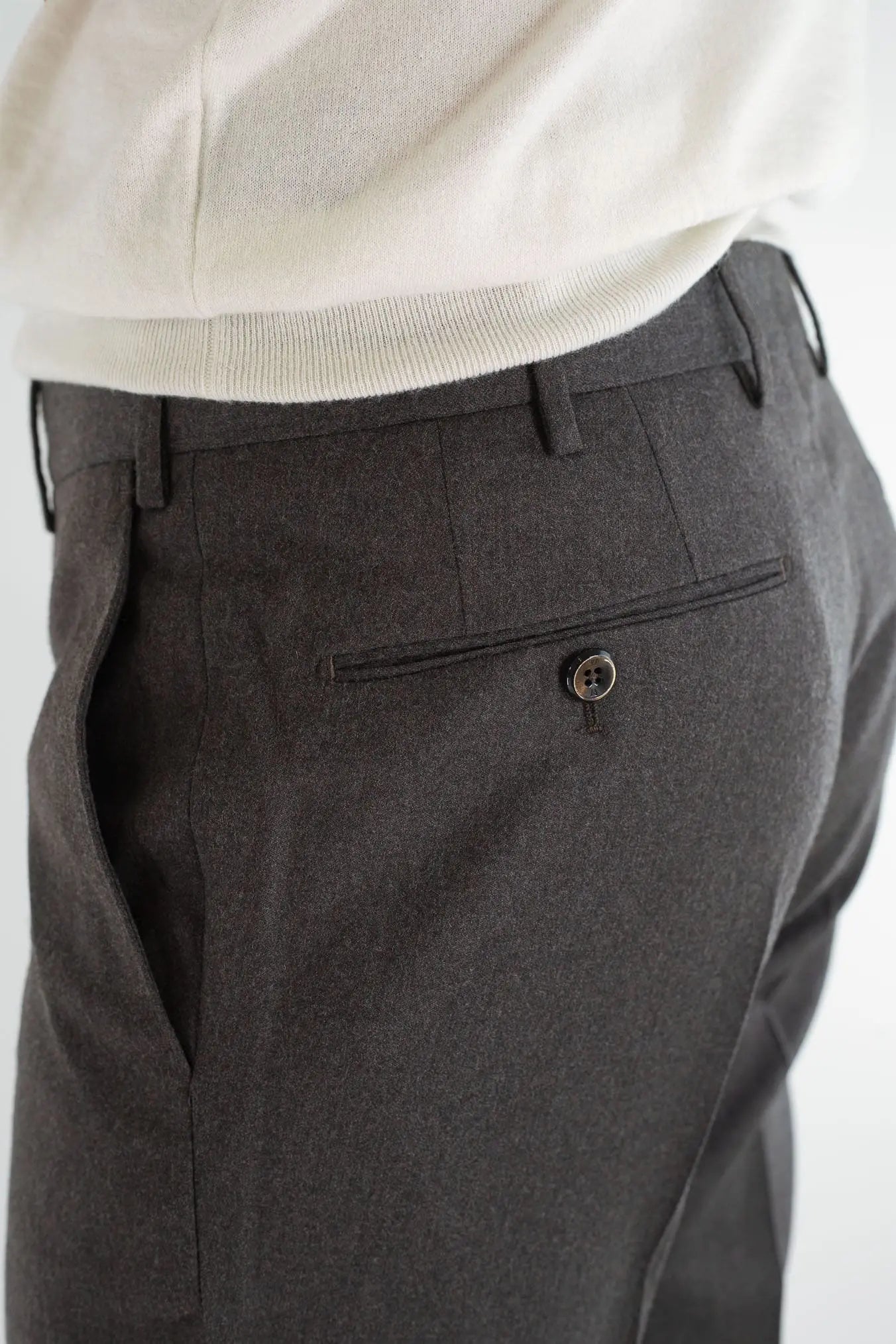 Pantaloni Flanella Lana Testa Moro PT