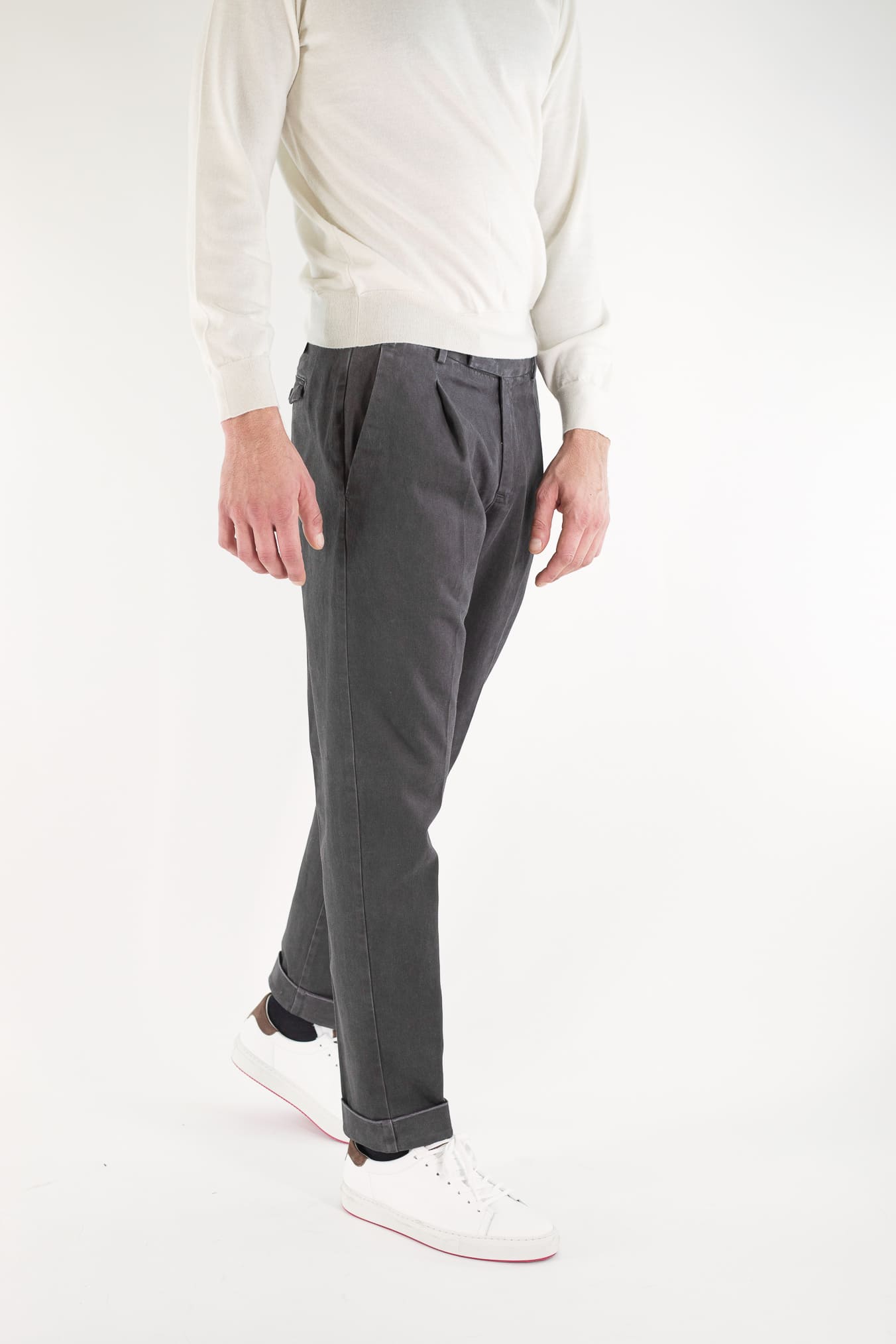 Pantaloni "Edge Rebel" Gabardina Cotone Antracite
