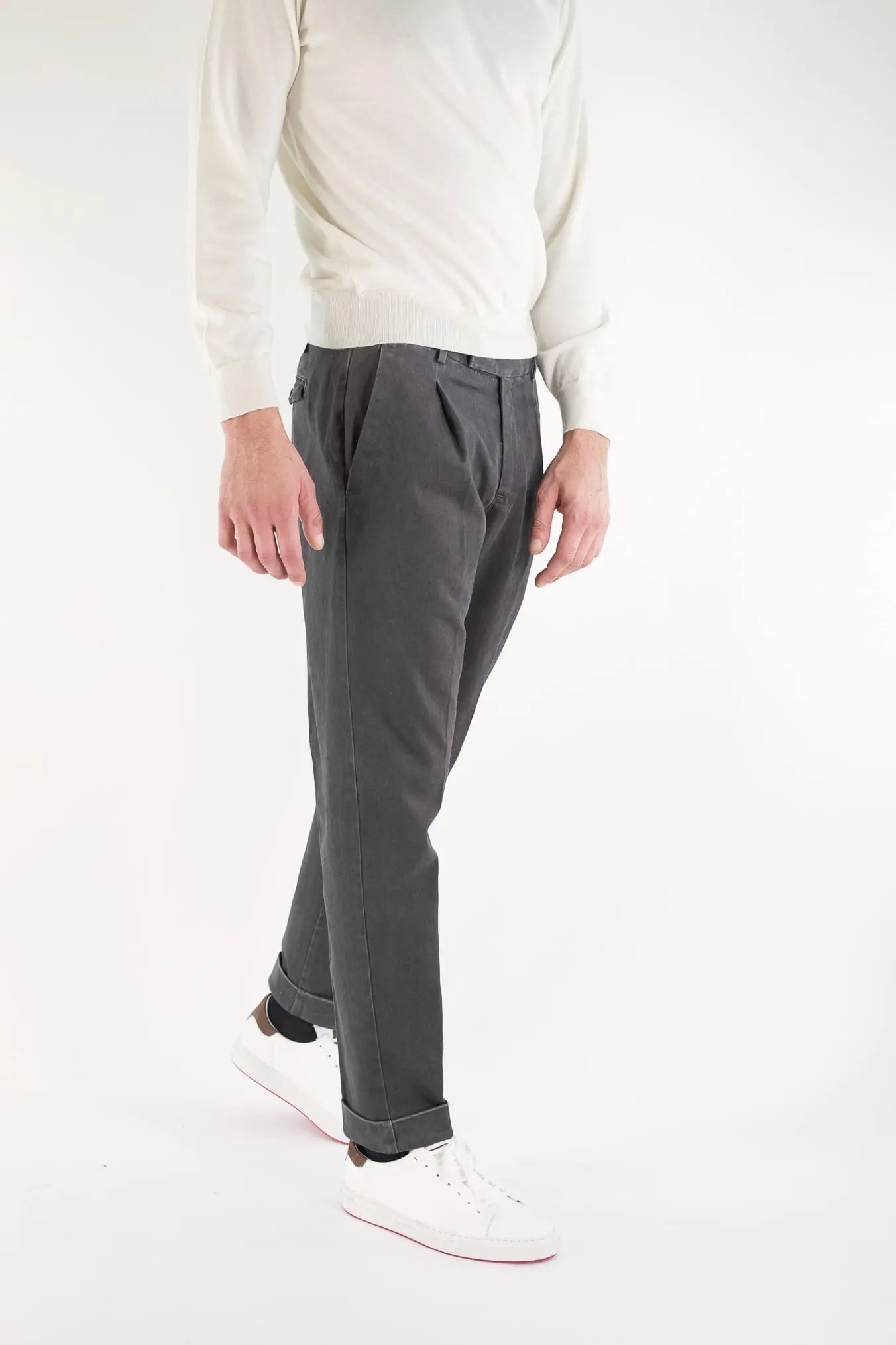 Pantaloni "Edge Rebel" Gabardina Cotone Antracite PT