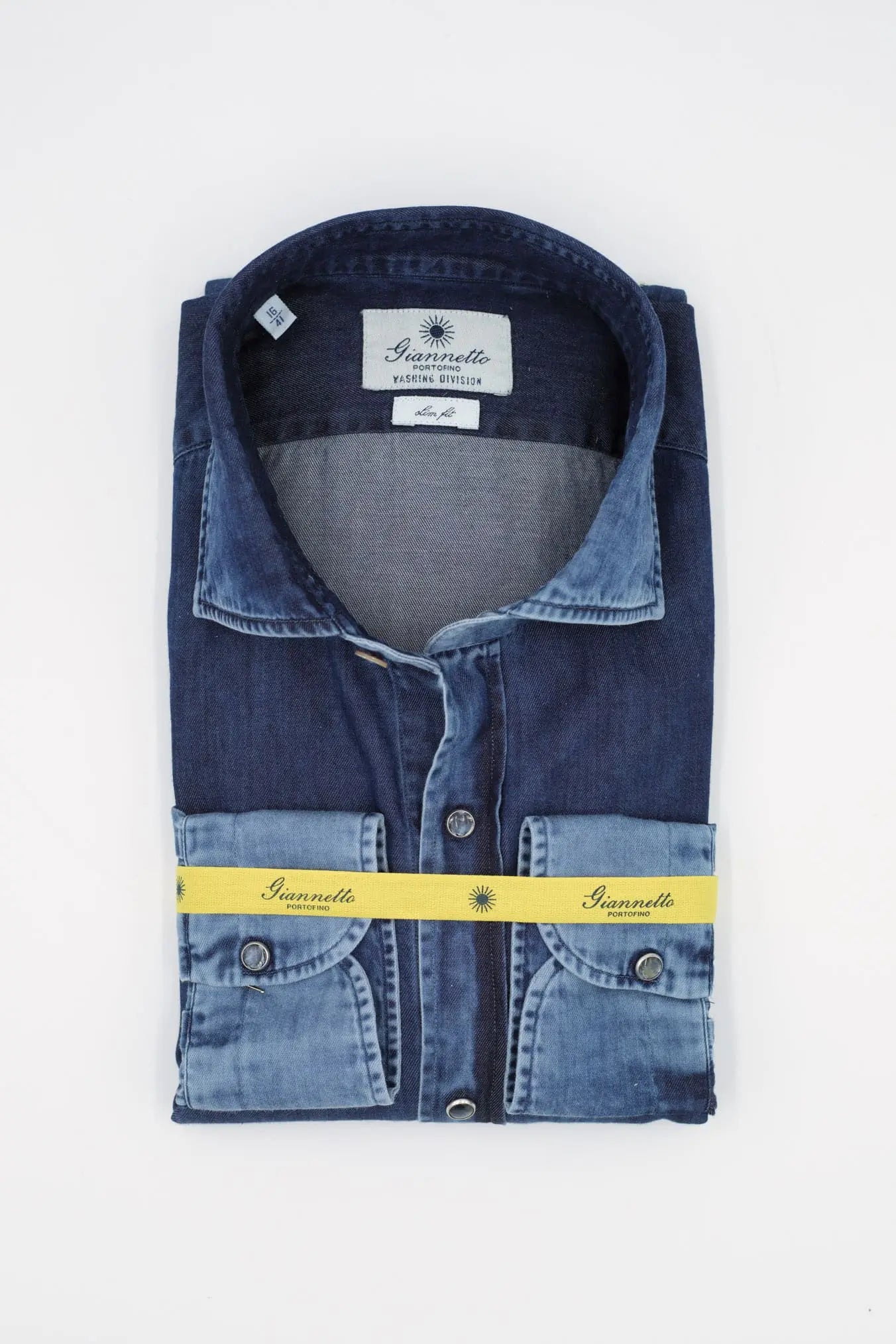 GIANNETTO PORTOFINO Camicia Denim Marmorizzato COMFORT FIT - Guarino Store