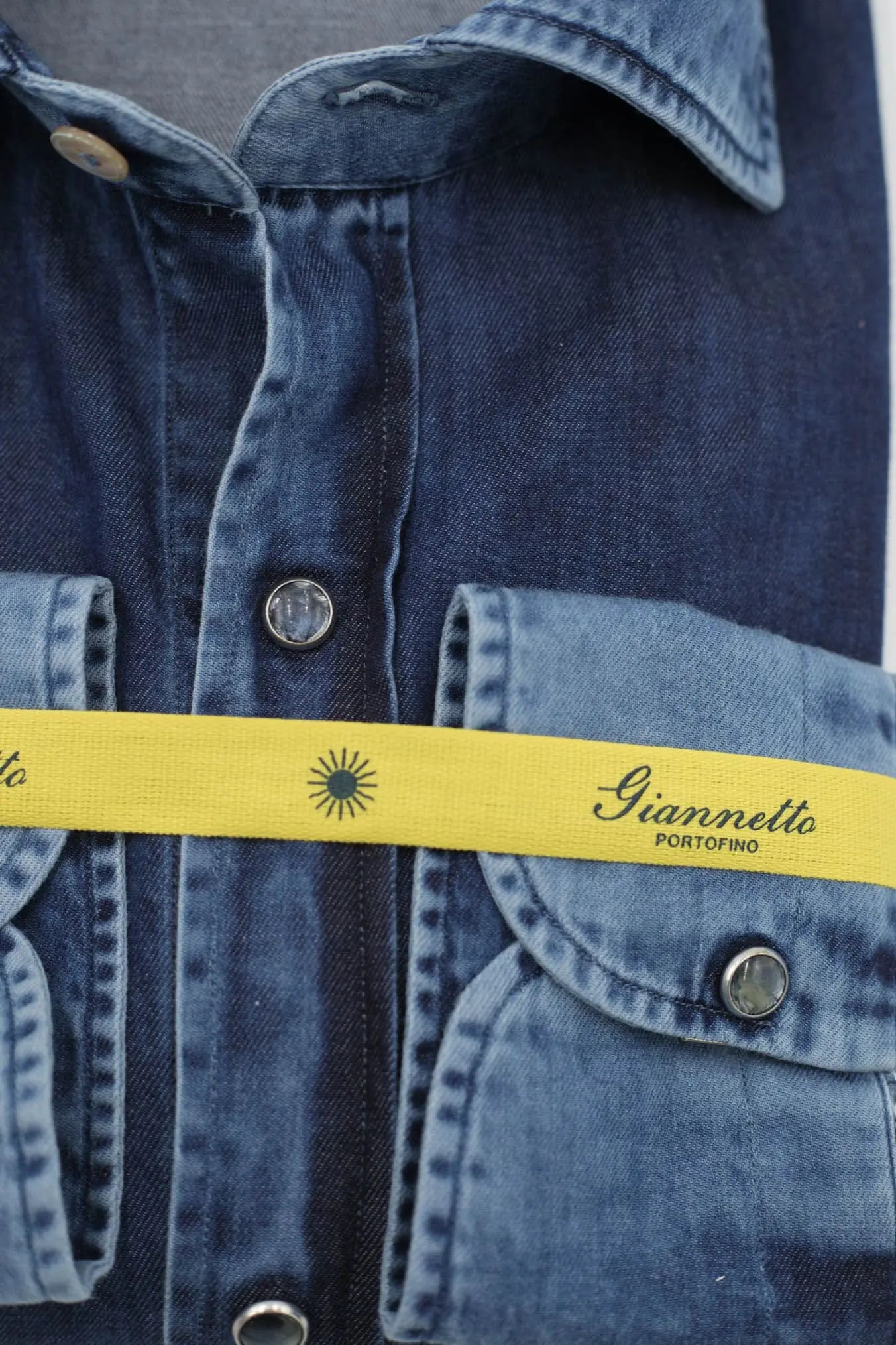 GIANNETTO PORTOFINO Camicia Denim Marmorizzato COMFORT FIT - Guarino Store