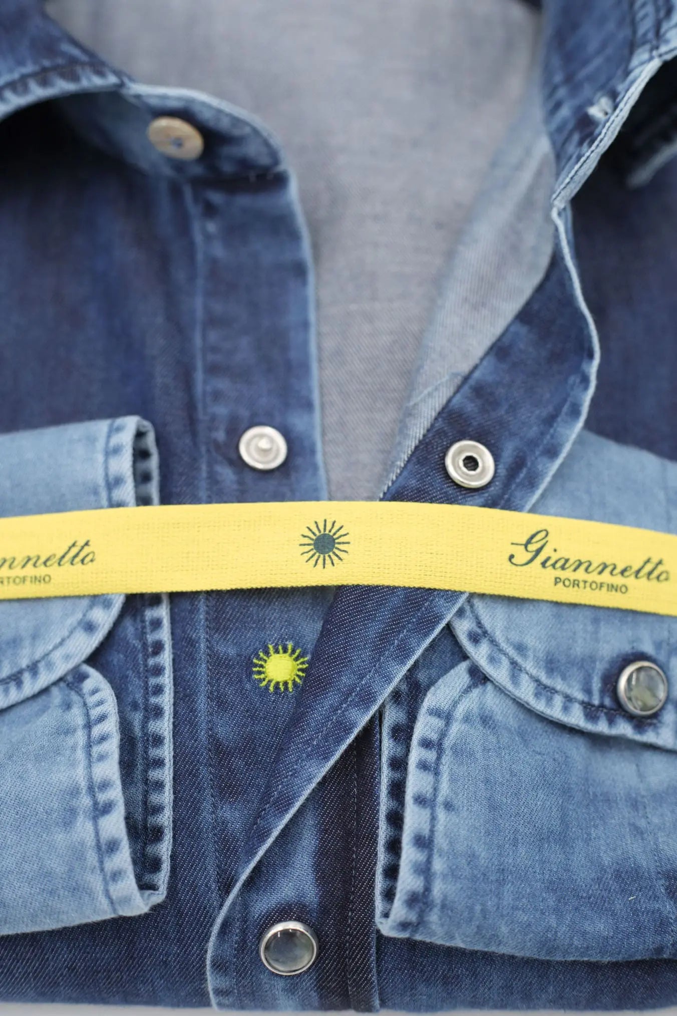 GIANNETTO PORTOFINO Camicia Denim Marmorizzato SLIM FIT - Guarino Store
