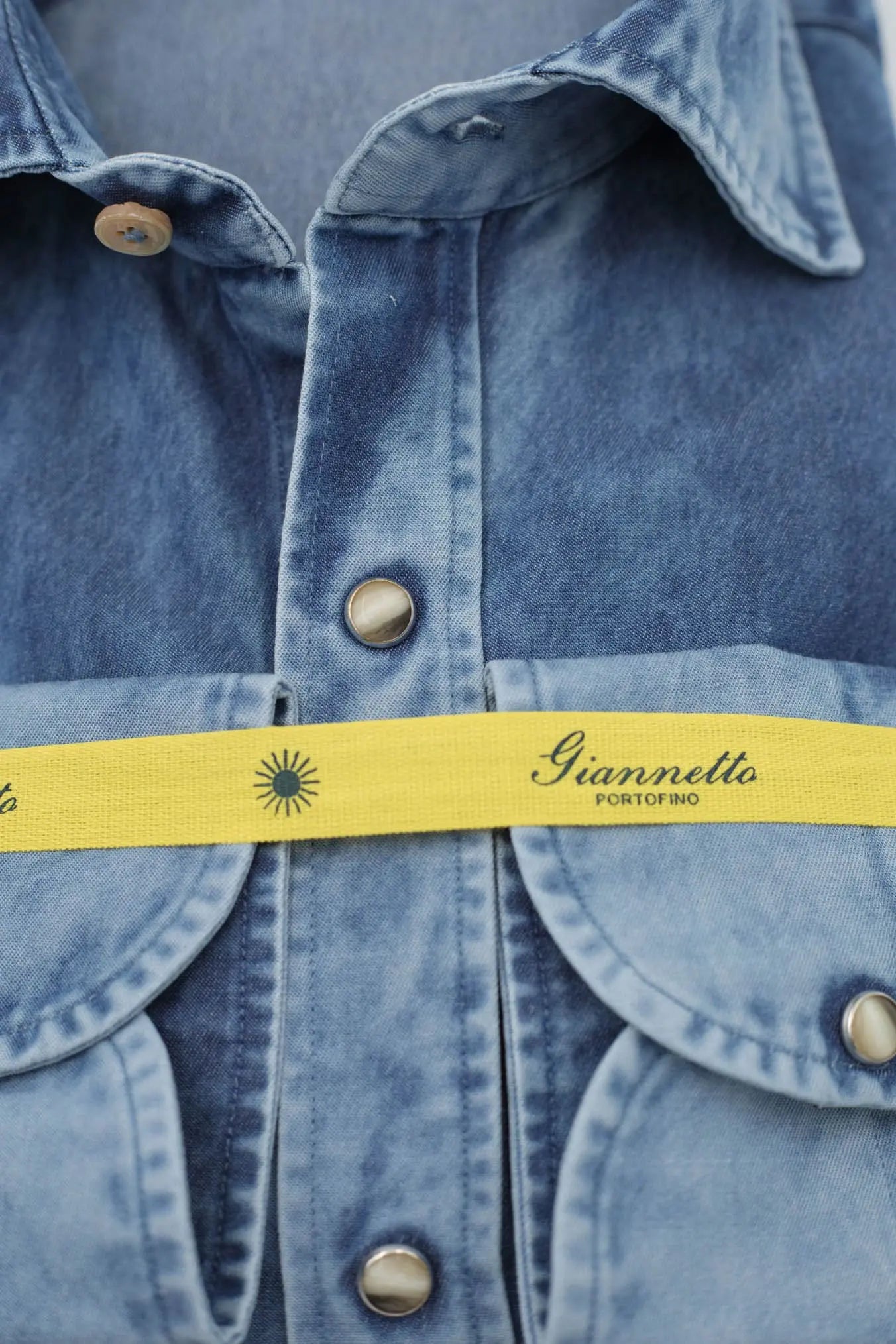 GIANNETTO PORTOFINO Camicia Denim Marmorizzato SLIM FIT - Guarino Store