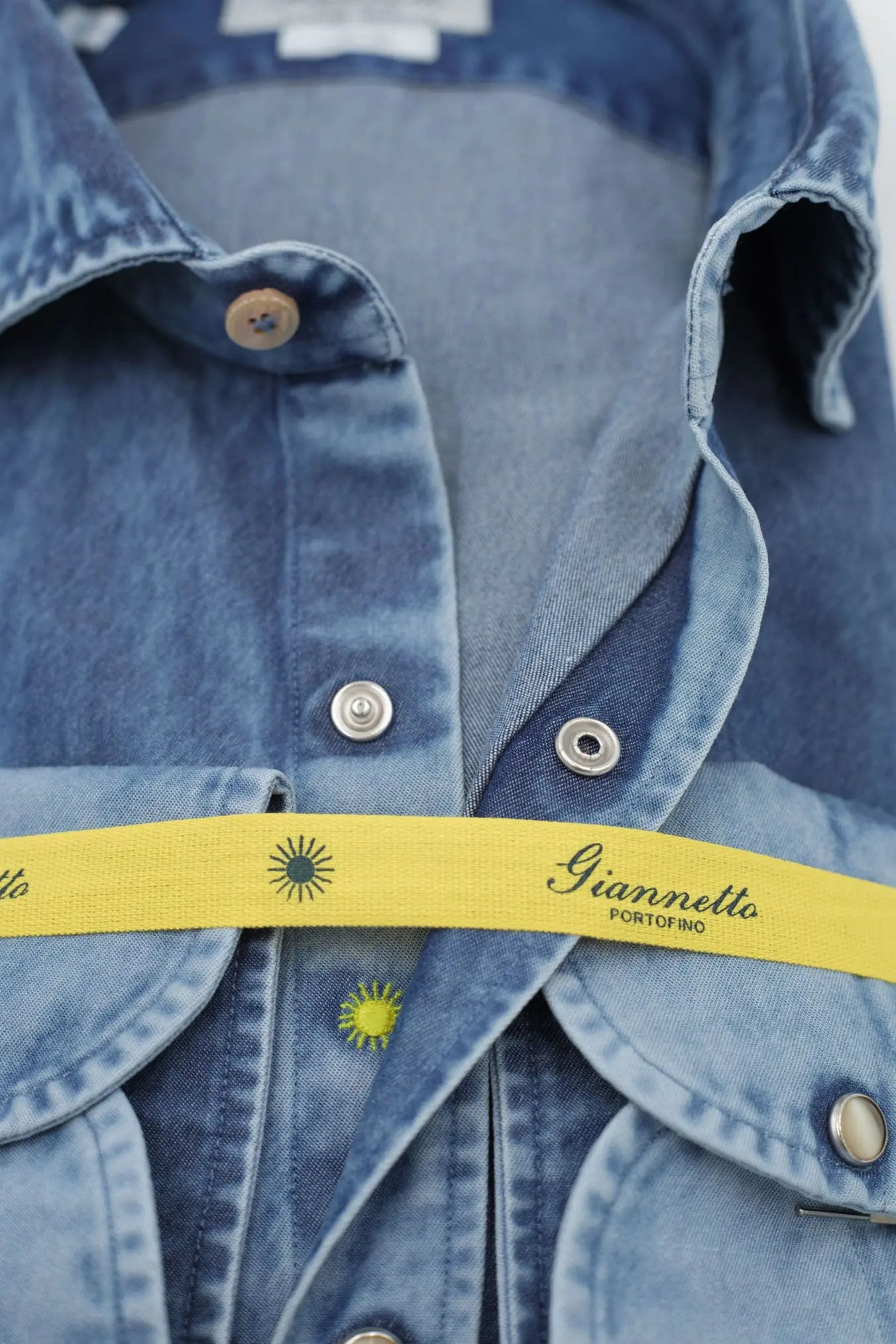 GIANNETTO PORTOFINO Camicia Denim Marmorizzato SLIM FIT - Guarino Store