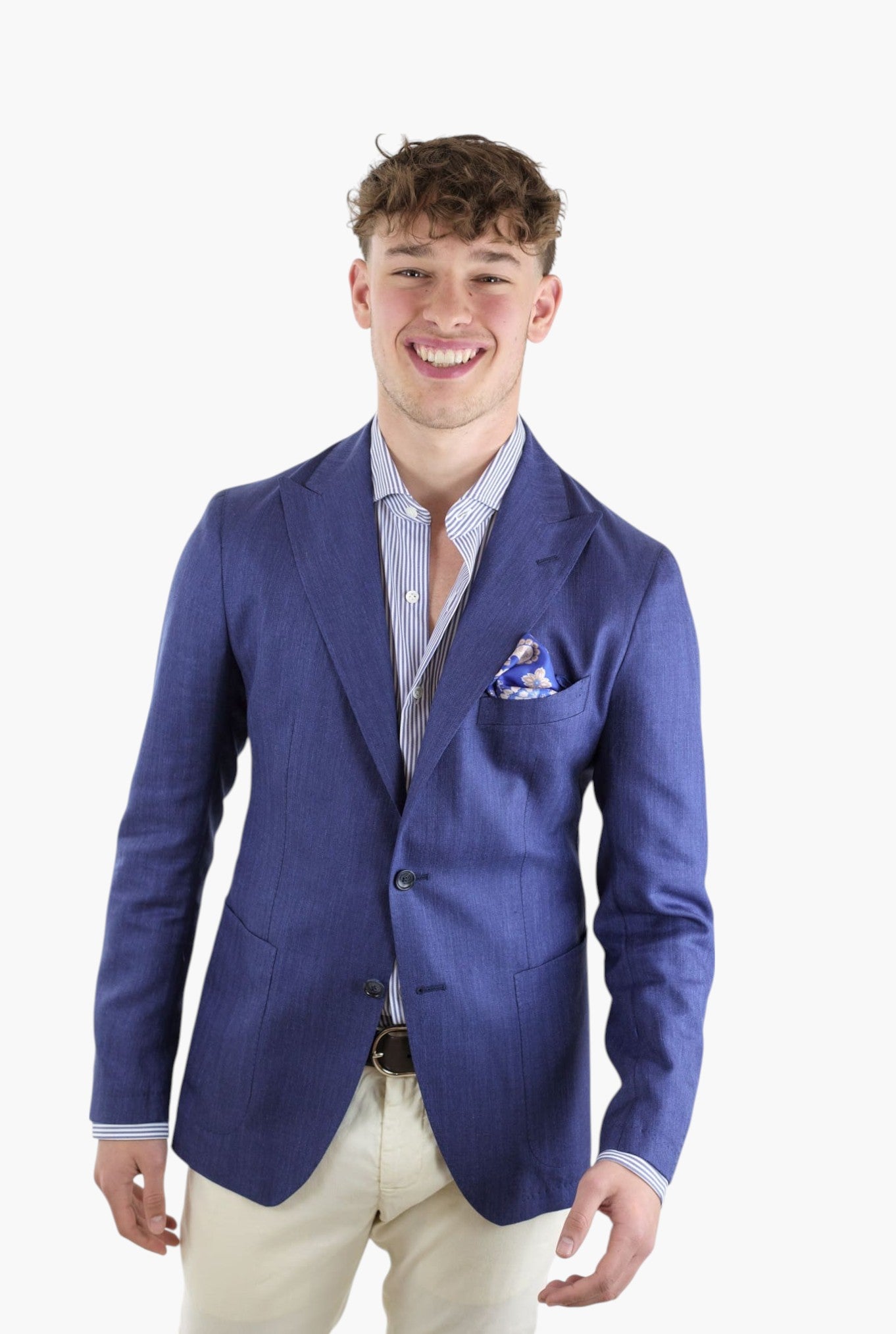 TAGLIATORE Giacca Spigata tessuto Loro Piana Blu