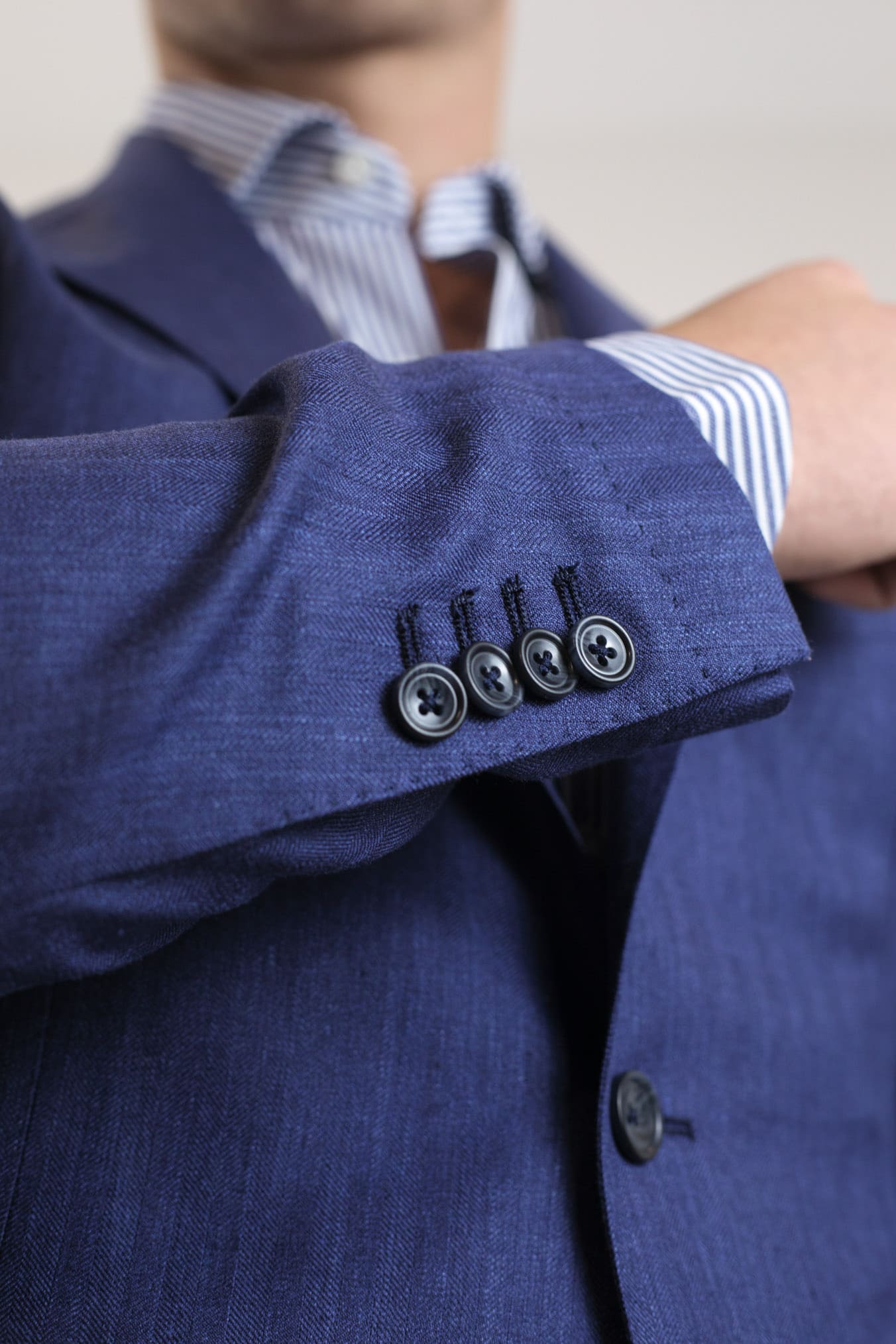 TAGLIATORE Giacca Spigata tessuto Loro Piana Blu - Guarino Store