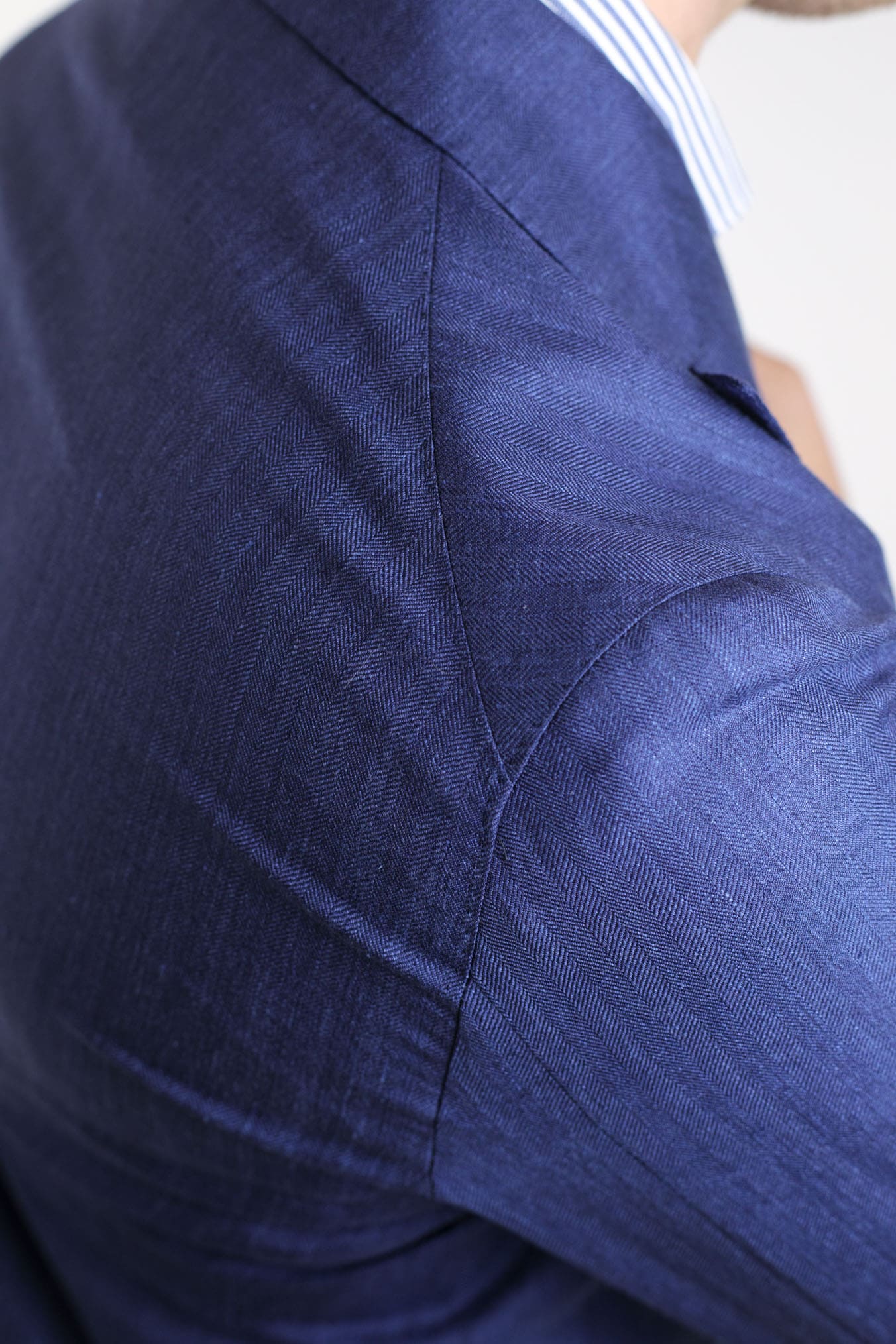 TAGLIATORE Giacca Spigata tessuto Loro Piana Blu - Guarino Store