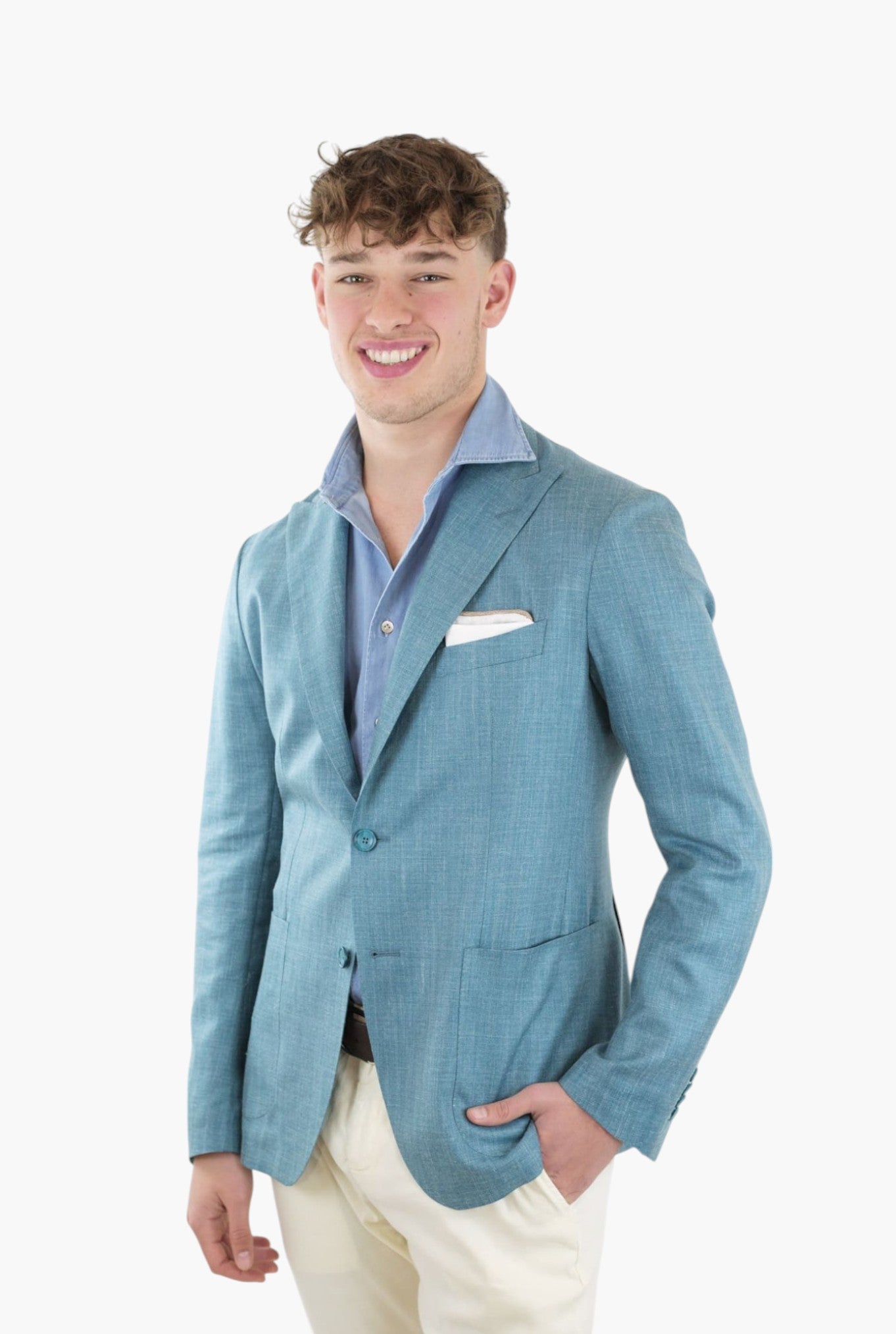 TAGLIATORE Giacca Spigata tessuto Loro Piana Verde - Guarino Store