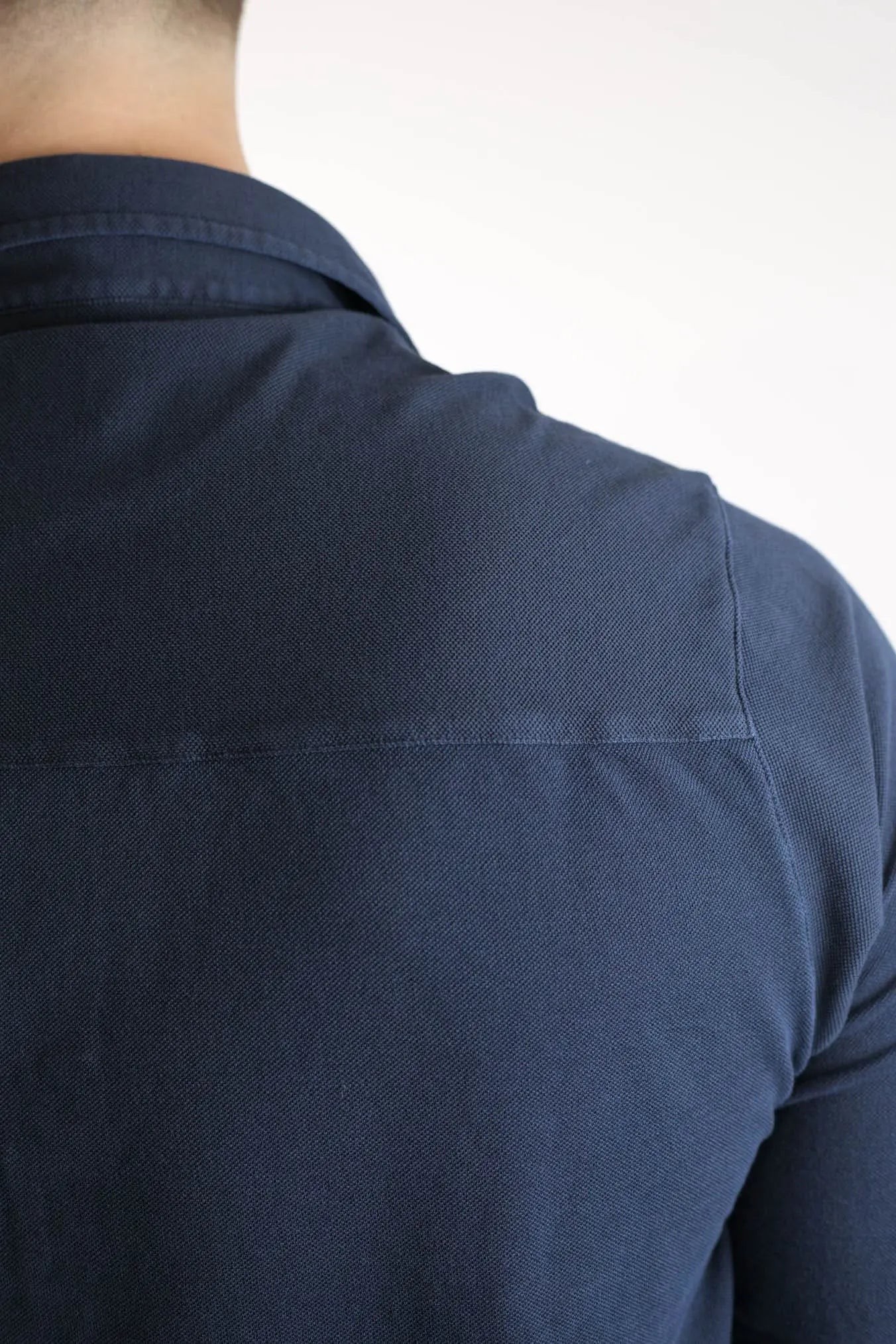 FEDELI Camicia Cotone Piquet Frosted Blu Navy - Guarino Store