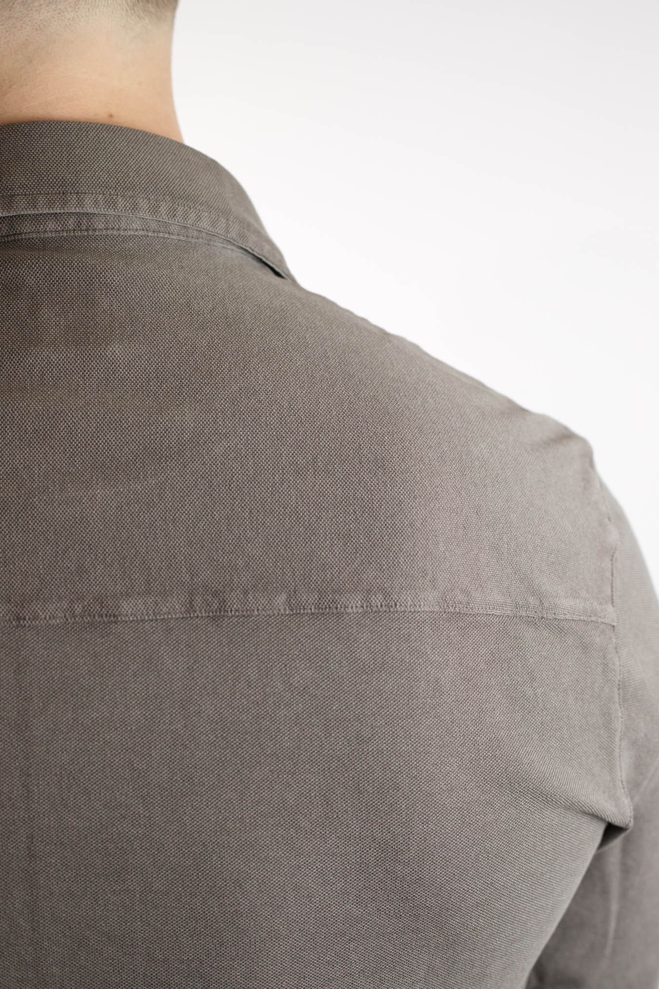 FEDELI Camicia Cotone Piquet Frosted Testa di Moro - Guarino Store