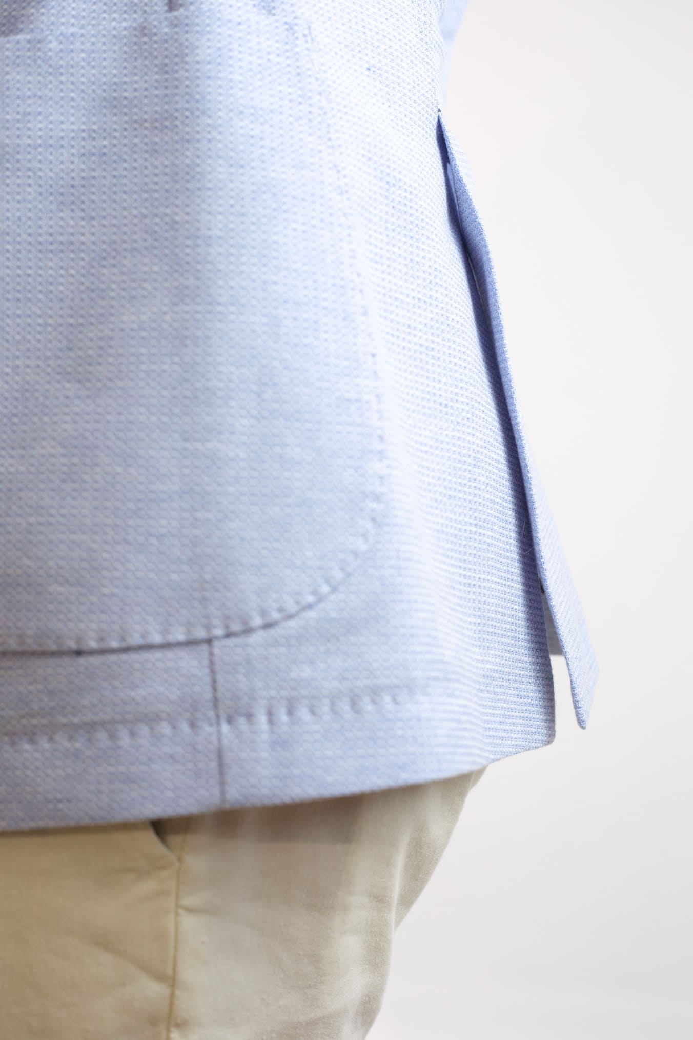 Giacca in Jersey di Cotone Celeste Mélange - Guarino Store