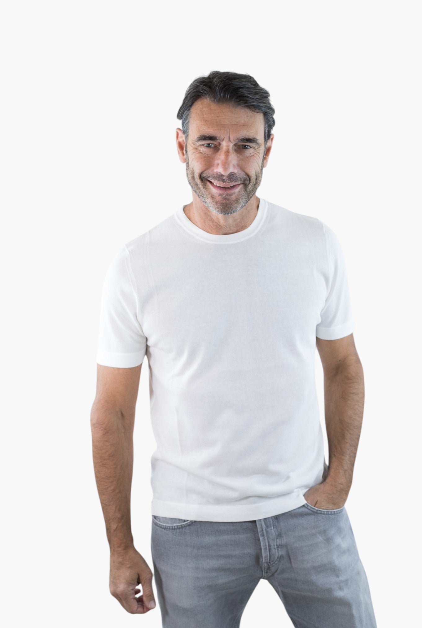 HINDUSTRIE T-Shirt Cotone Crepe Bianco