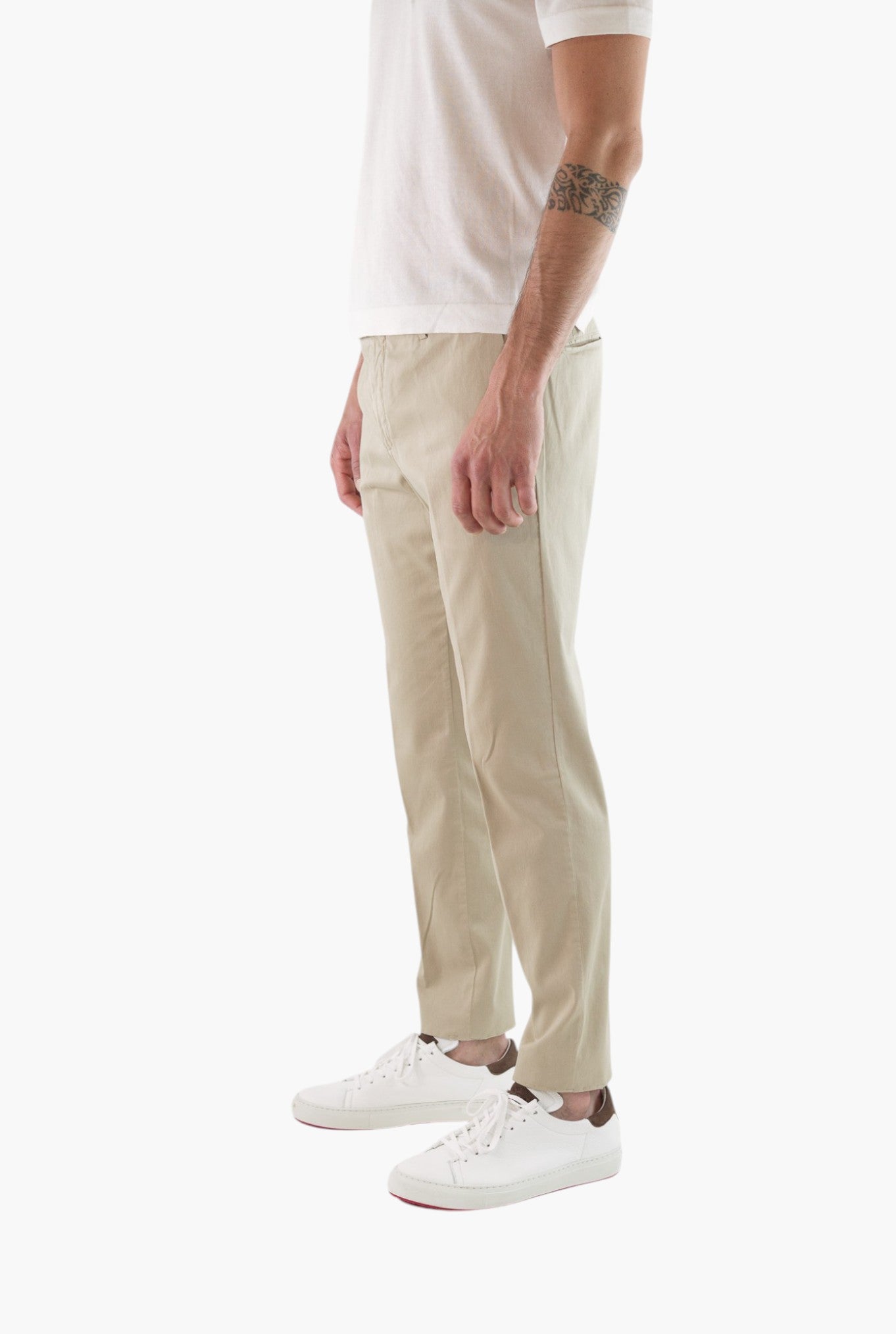 GUARINO Pantaloni Supersoft Cotone Seta Beige