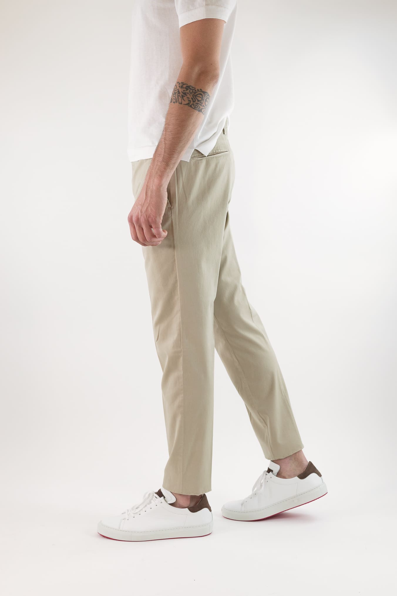 GUARINO Pantaloni Supersoft Cotone Seta Beige