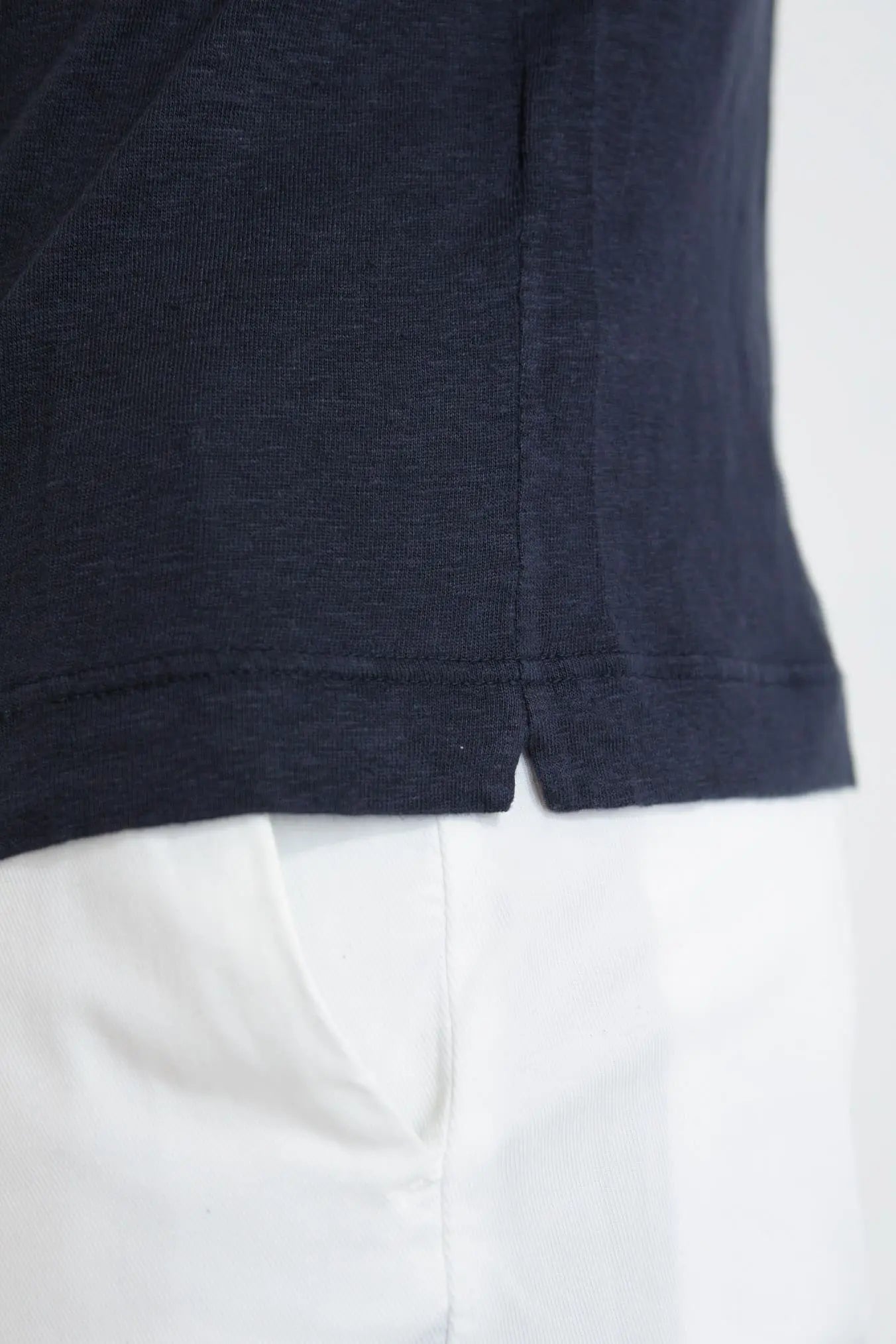 GUARINO T-Shirt Maniche Corte Jersey Lino Blu Indaco GUARINO
