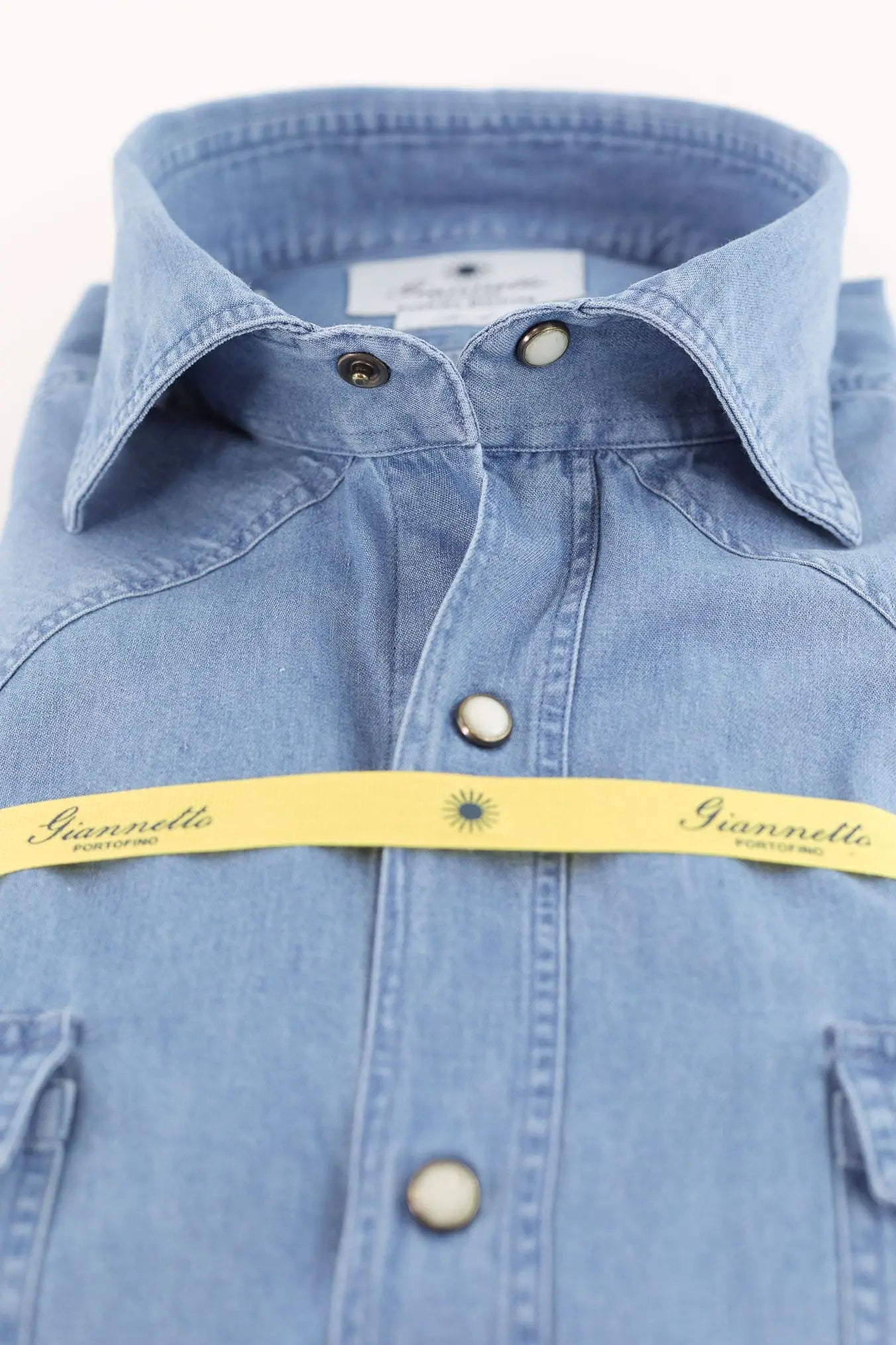 Camicia Texana Denim Marmorizzato SLIM FIT GIANNETTO PORTOFINO