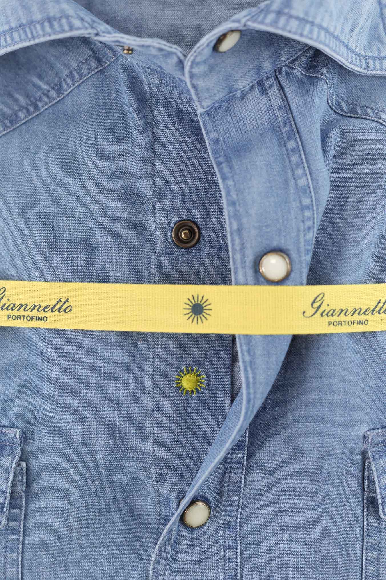 Camicia Texana Denim Marmorizzato SLIM FIT GIANNETTO PORTOFINO